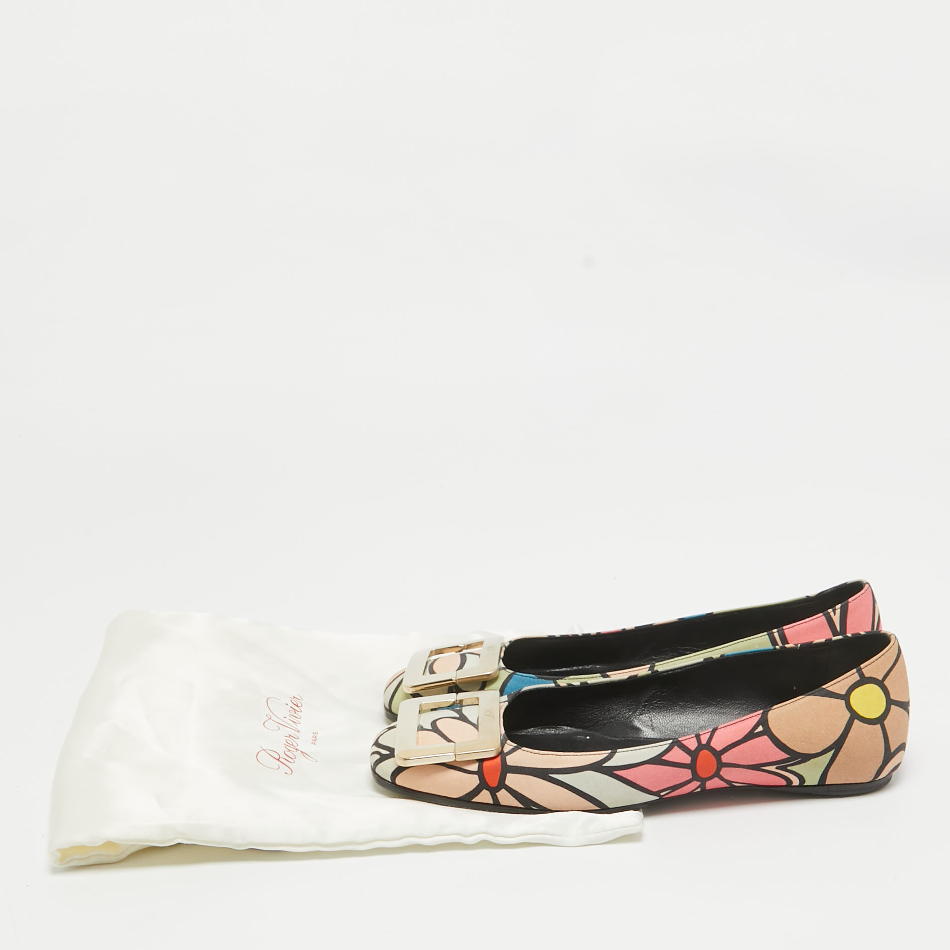 Roger Vivier Multicolor Canvas Ballet Flats Size 35.5