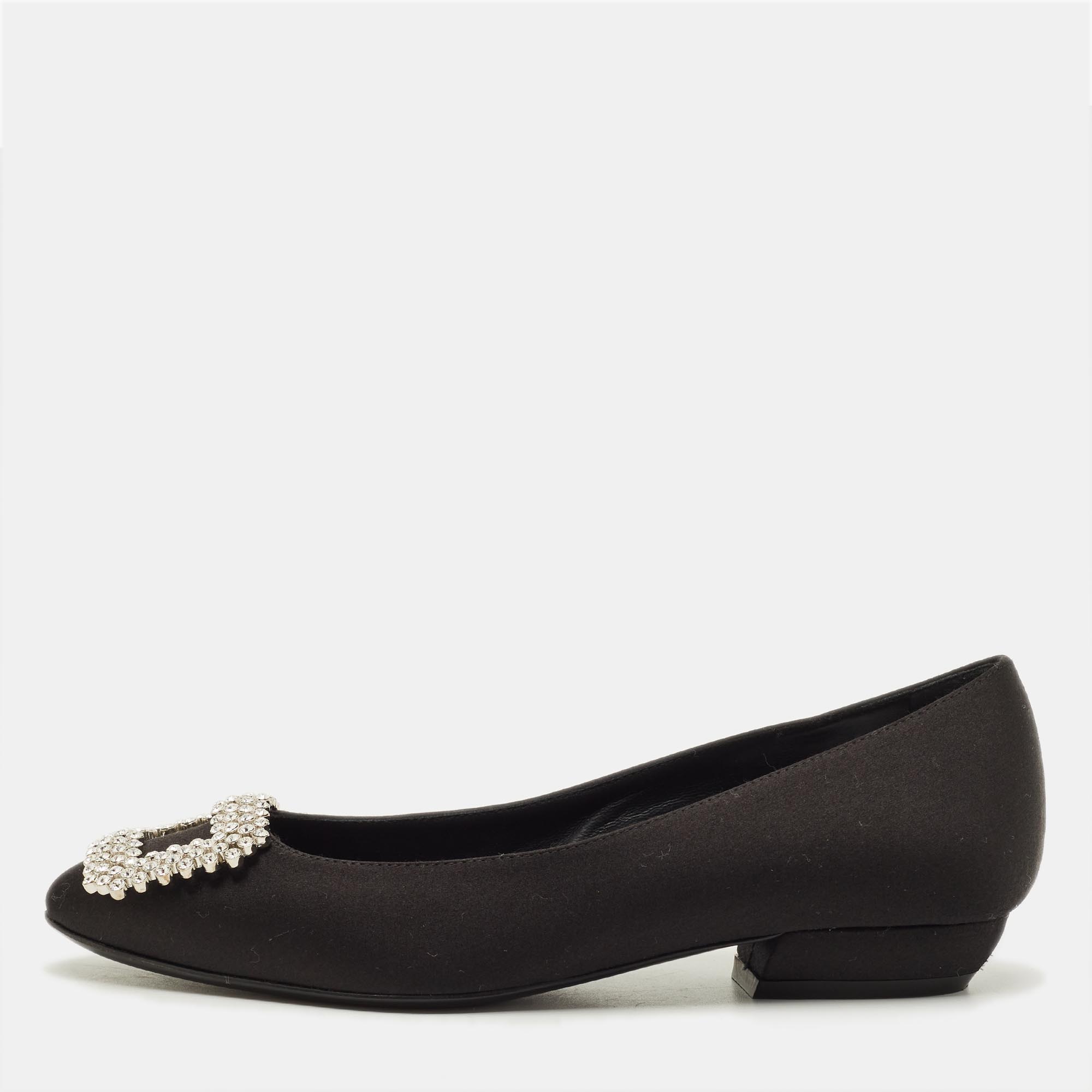 Roger Vivier Belle Vivier Size Black Satin Crystal Embellished Ballet Flats
Roger Vivier Belle Vivier Size Black Satin Crystal Embellished Ballet Flats