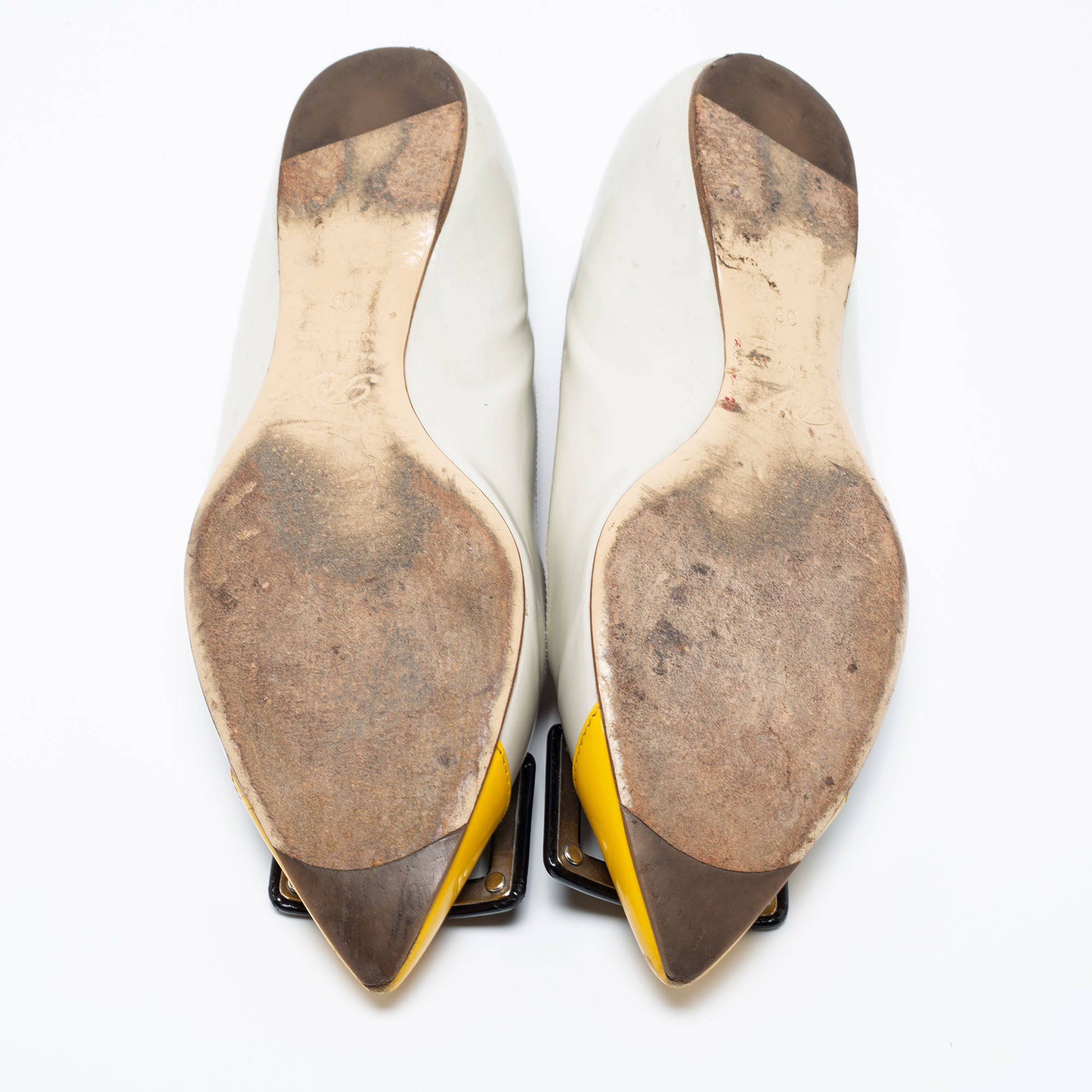 Roger Vivier Tri-Color Patent Leather Trompette Ballet Flats Size 36