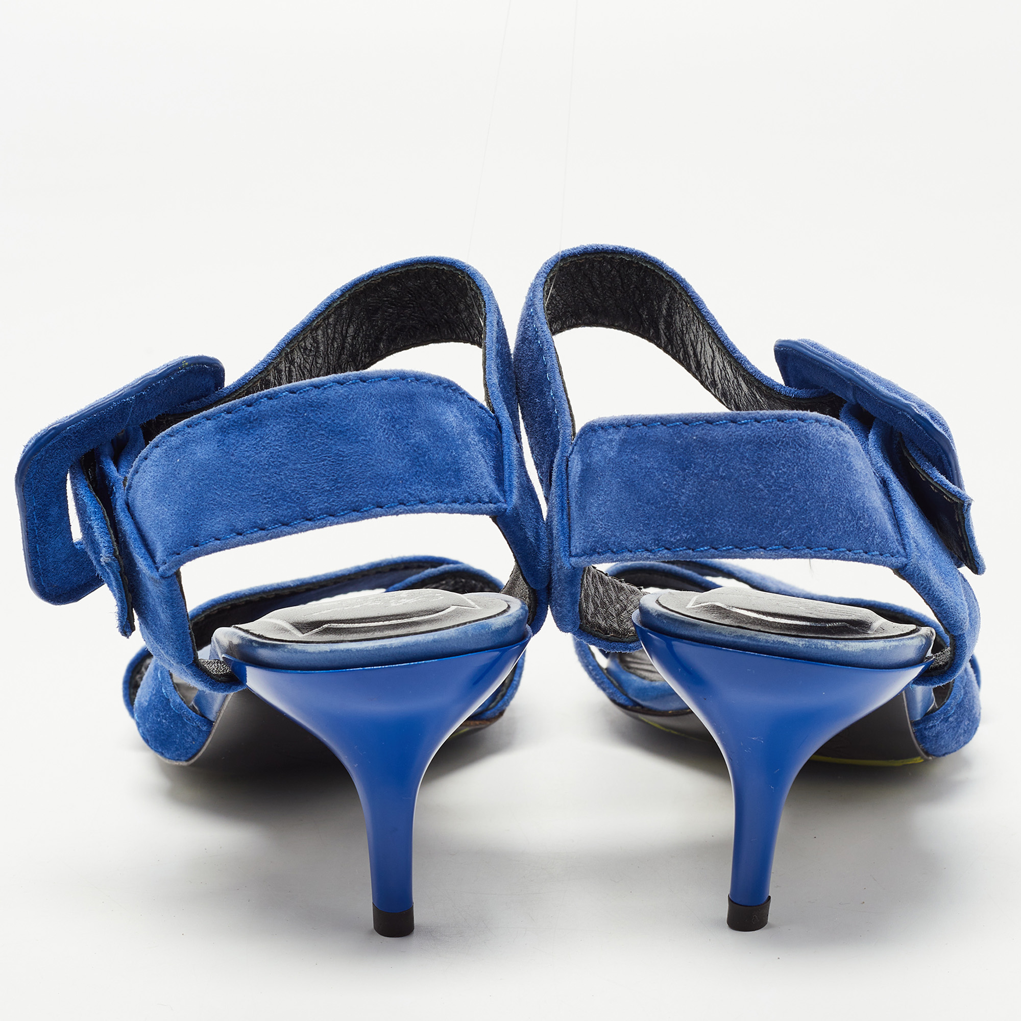Roger Vivier Blue Suede Ankle Strap Sandals Size 35