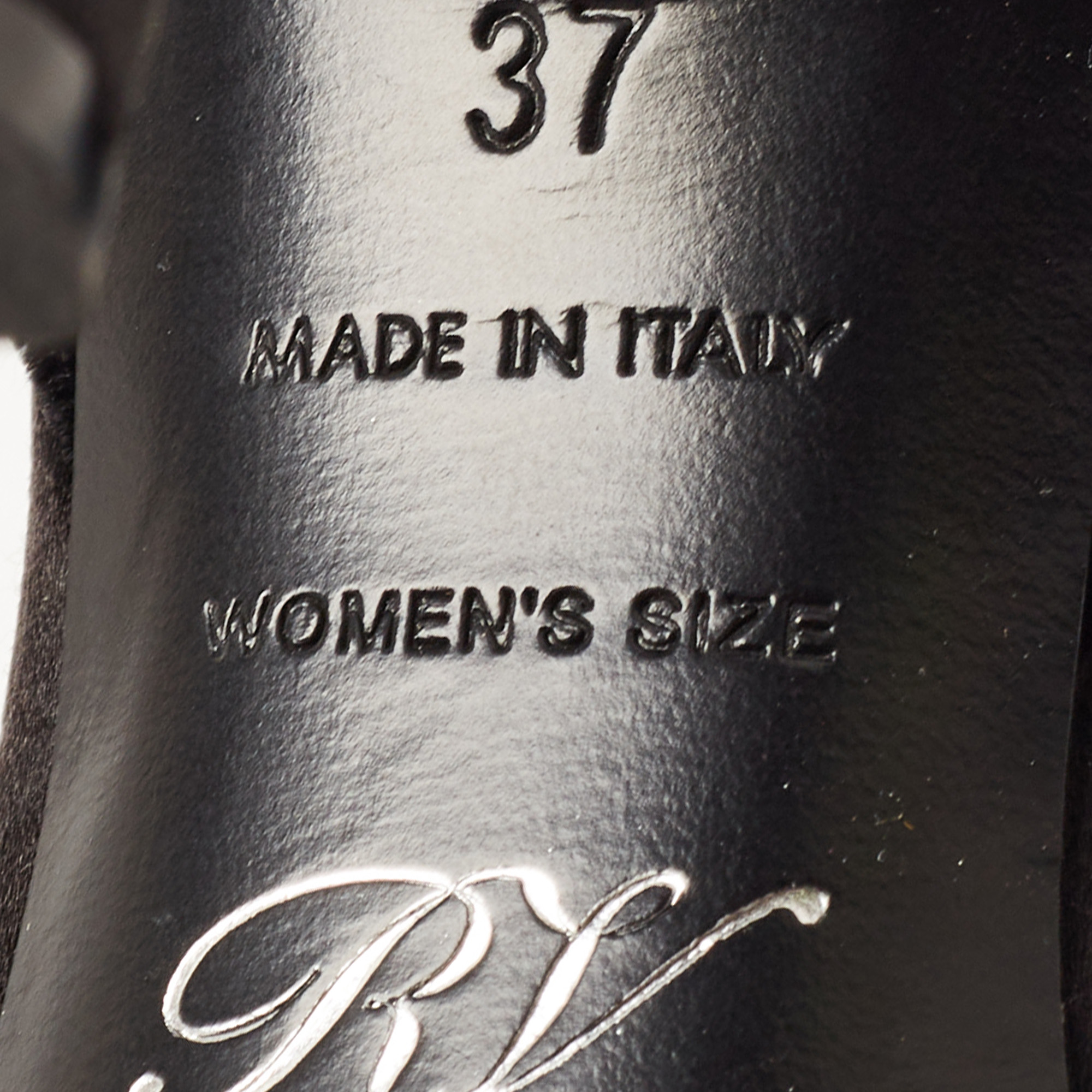 Roger Vivier Black Velvet Crystal Embellished Bow Sandals Size 37