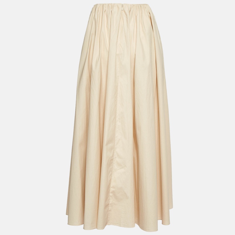 Roksanda Ilincic Beige Cotton Long Smocked Skirt S