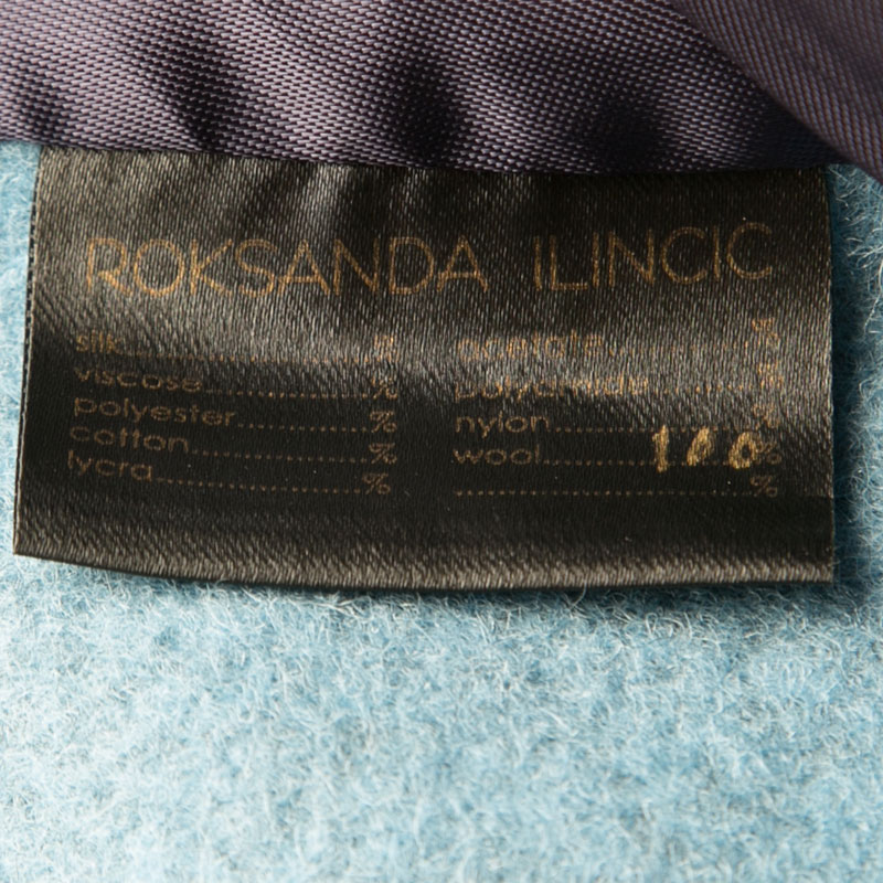 Roksanda Ilincic Powder Blue Felted Wool Asymmetric Delmore Jacket M