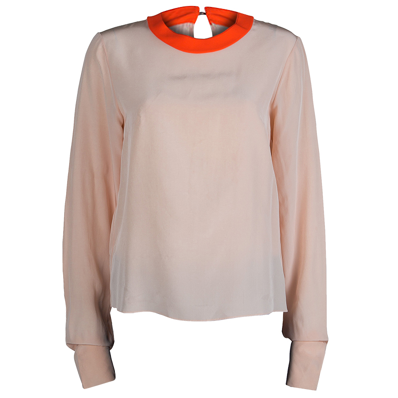 Image of Roksanda Ilincic Light Pink and Neon Detail Blouse M