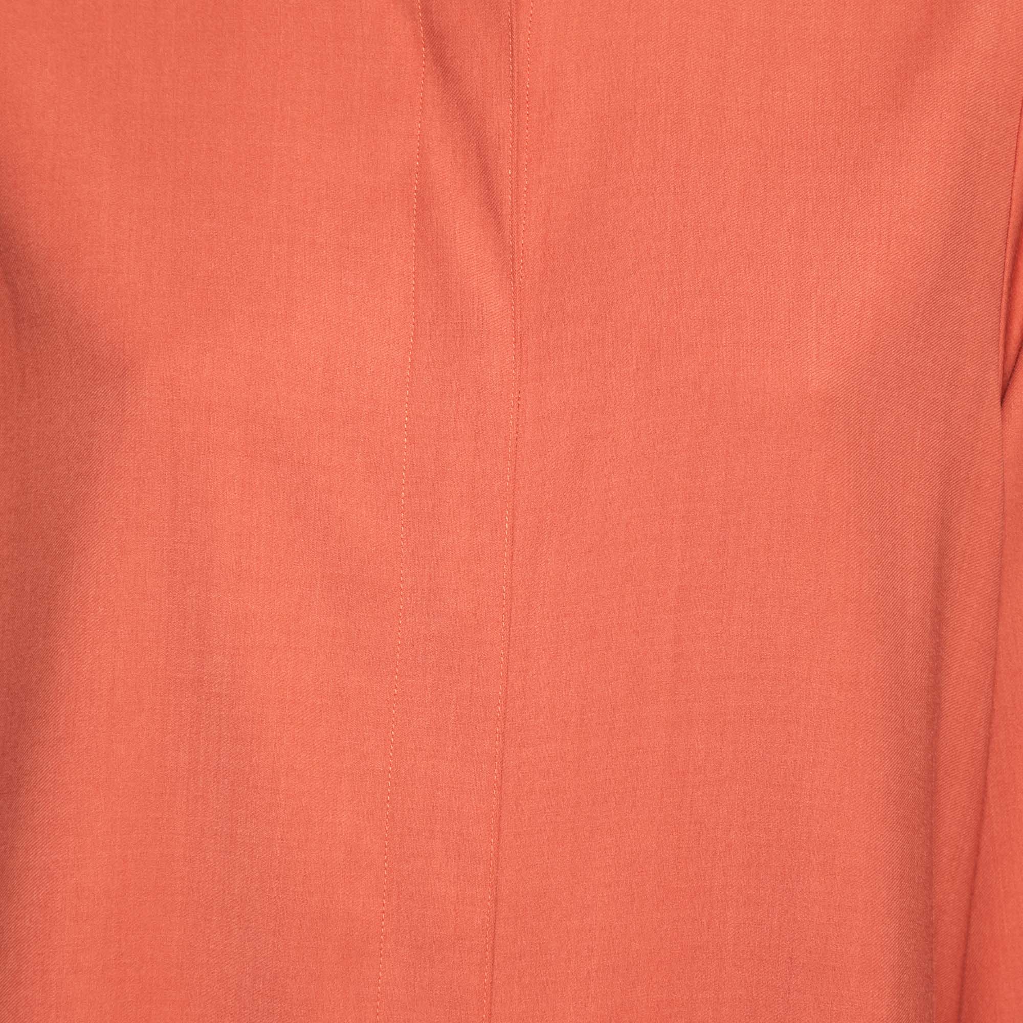 Roksanda Ilincic Orange & Mustard Crepe Drop-Tail Shirt M