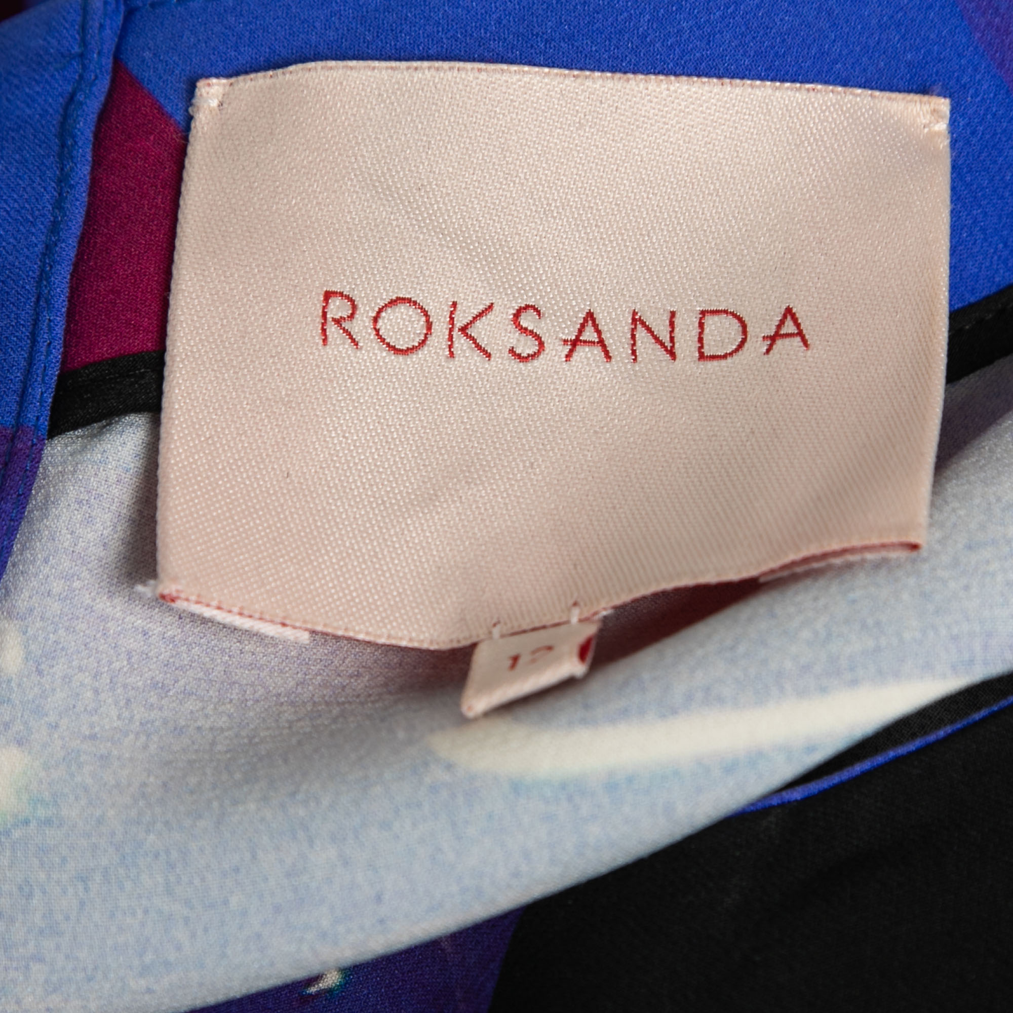 Roksanda Blue Graphic Printed Silk-Crepe Blouse M