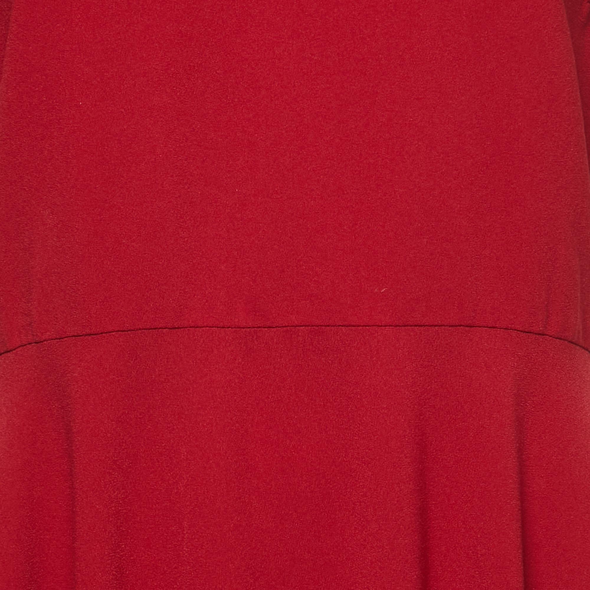 Roksanda Red/Orange Crepe A-Line Sleeveless Maxi Dress L