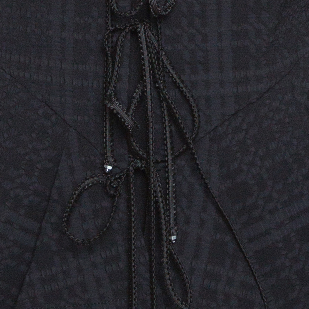 Roland Mouret Black Puckered Check Wool Blend Hanover Jacket L