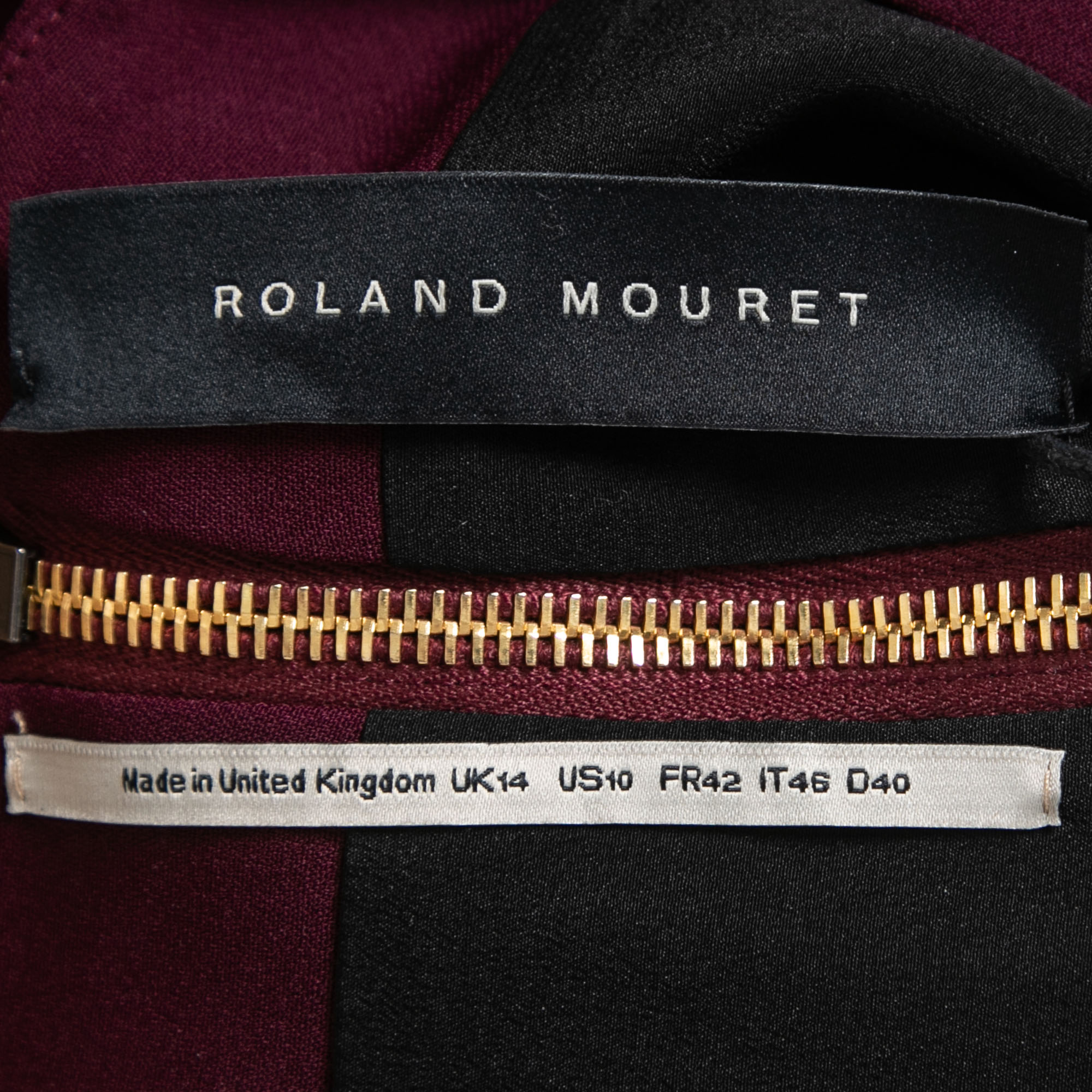 Roland Mouret Bordeaux Double Crepe Derya Cut-Out Dress L