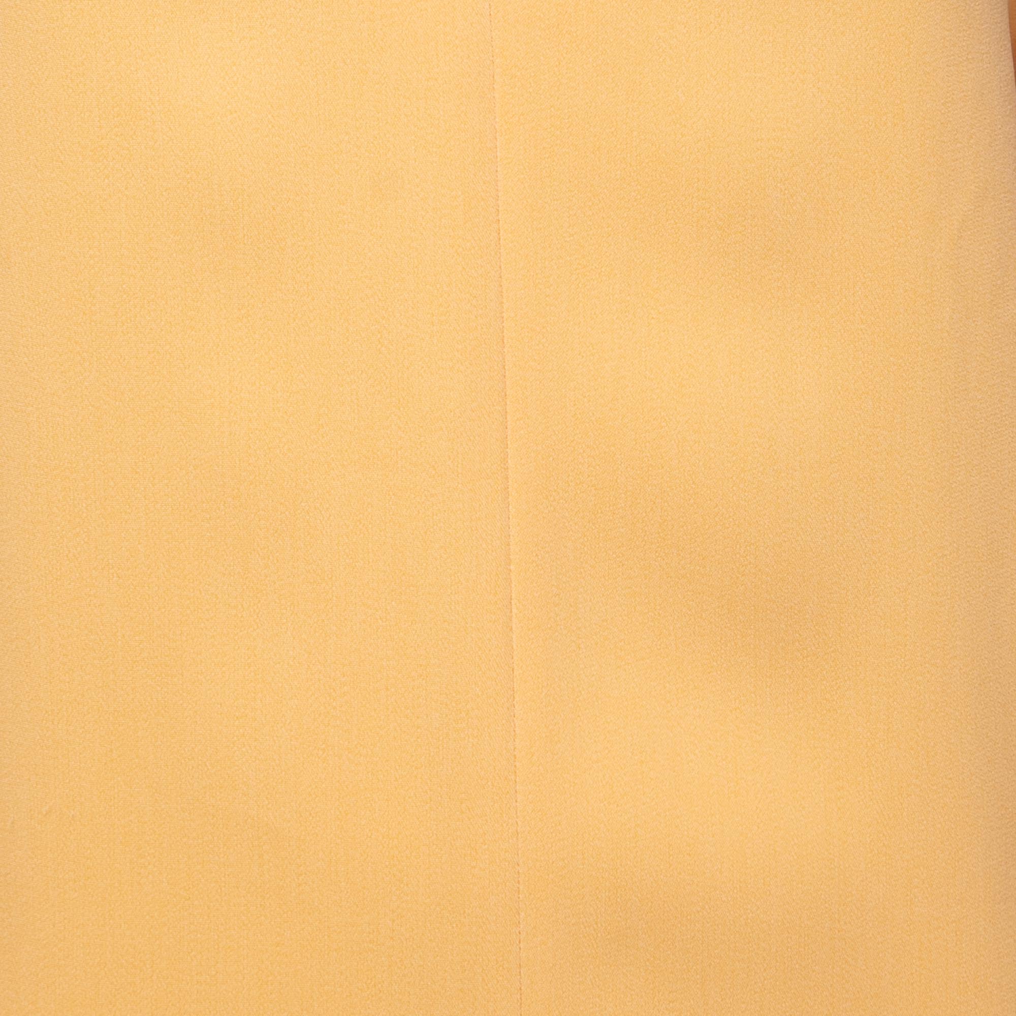 Roland Mouret Yellow Crepe Off-Shoulder Belted Conway Dress M