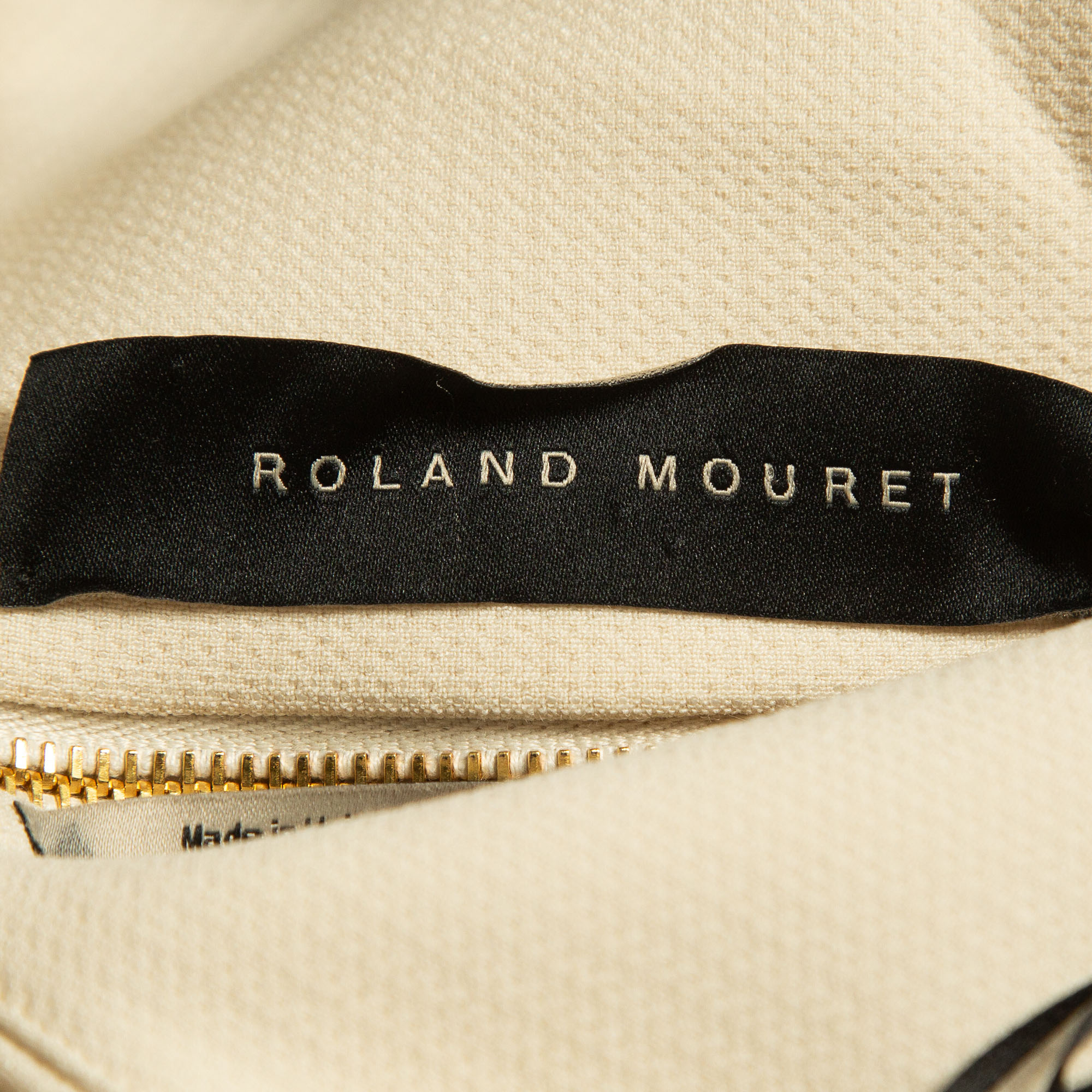 Roland Mouret Off-White/Black Wool Blend  Kutim Dress M