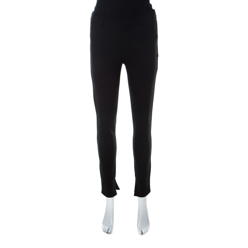 Image of Roland Mouret Black Wool Blend Slim Fit Tailored Trousers S