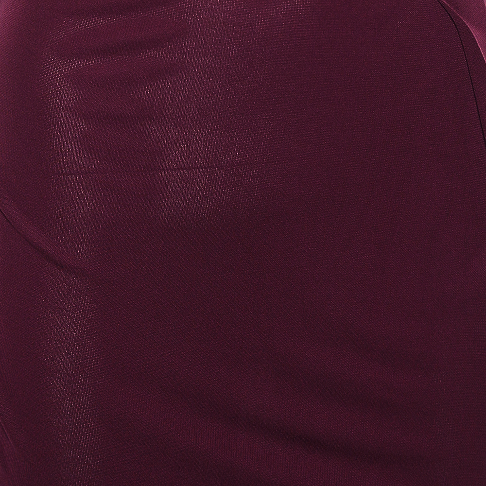 Roland Mouret Magenta Jersey Draped Detail Midi Dress L