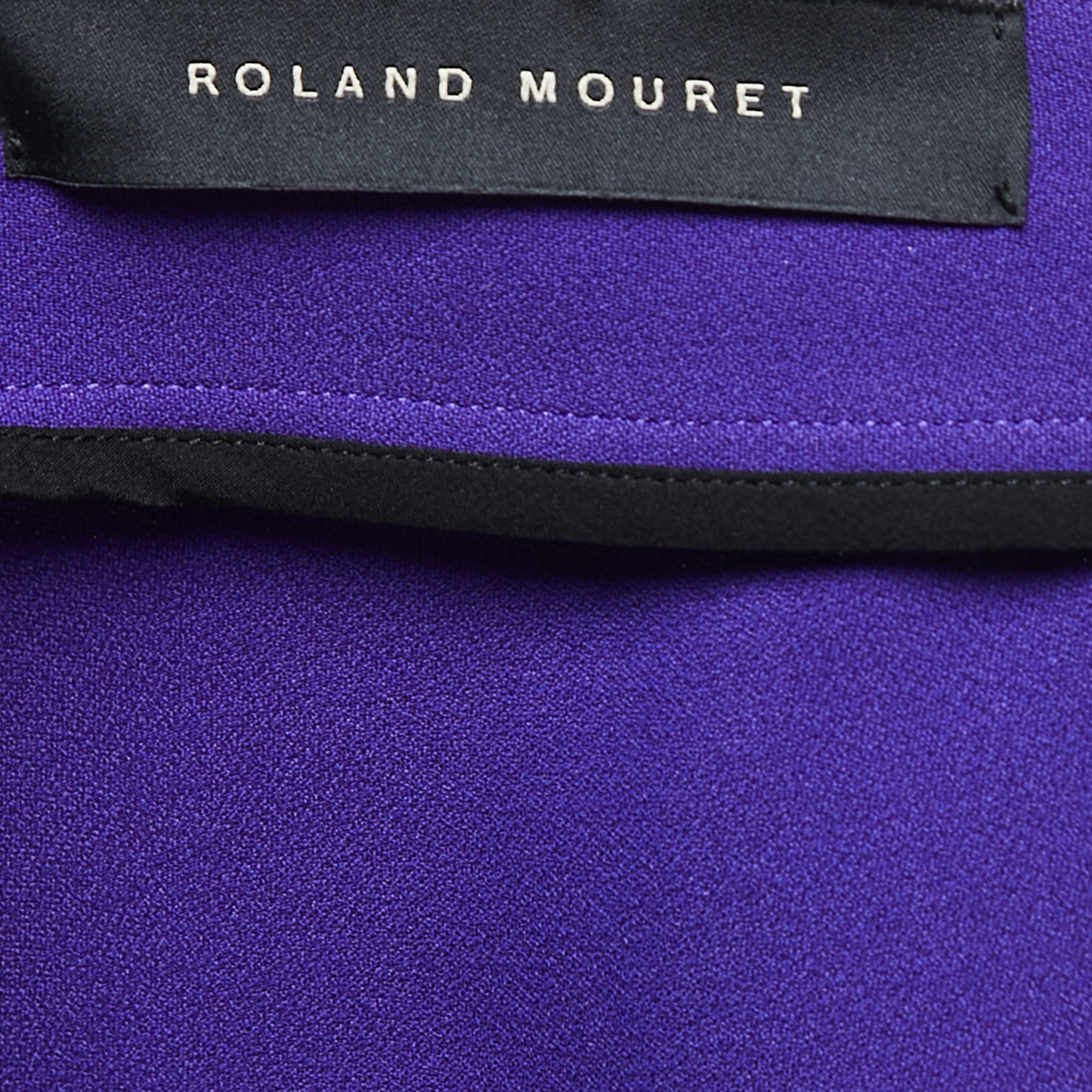 Roland Mouret Royal Purple Crepe Flared Templeton Gown M
