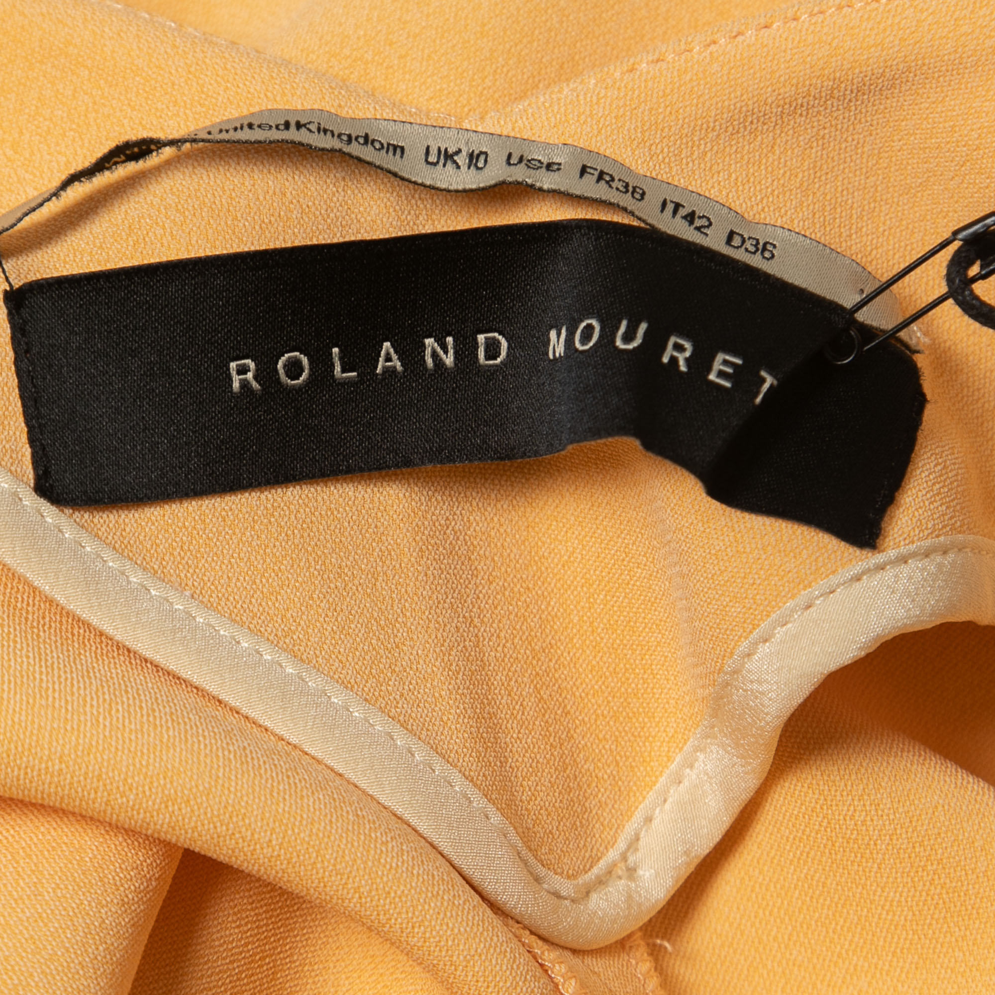 Roland Mouret Peach Orange Crepe Off Shoulder Mini Dress M