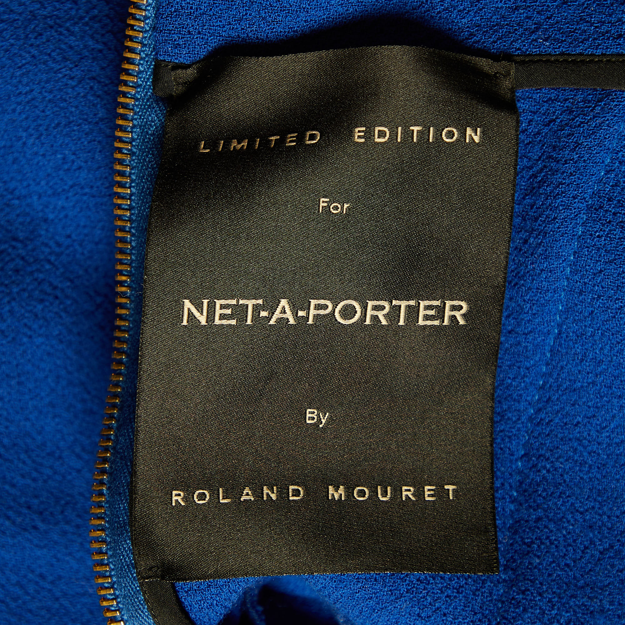 Roland Mouret Blue Wool Crepe One Shoulder Midi Dress L
