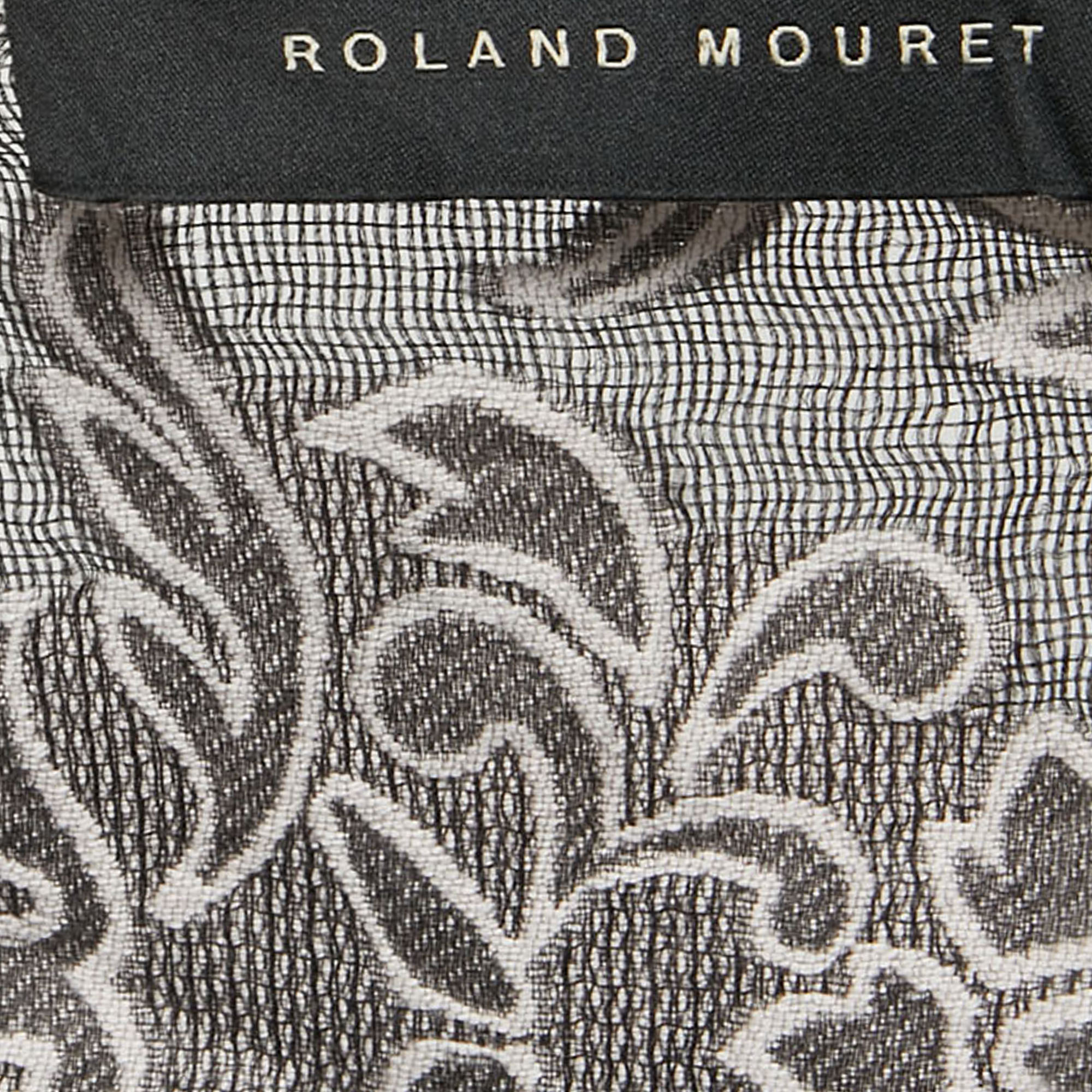 Roland Mouret Black Cotton Blend Eugene Drape-Front Open-Back Top M