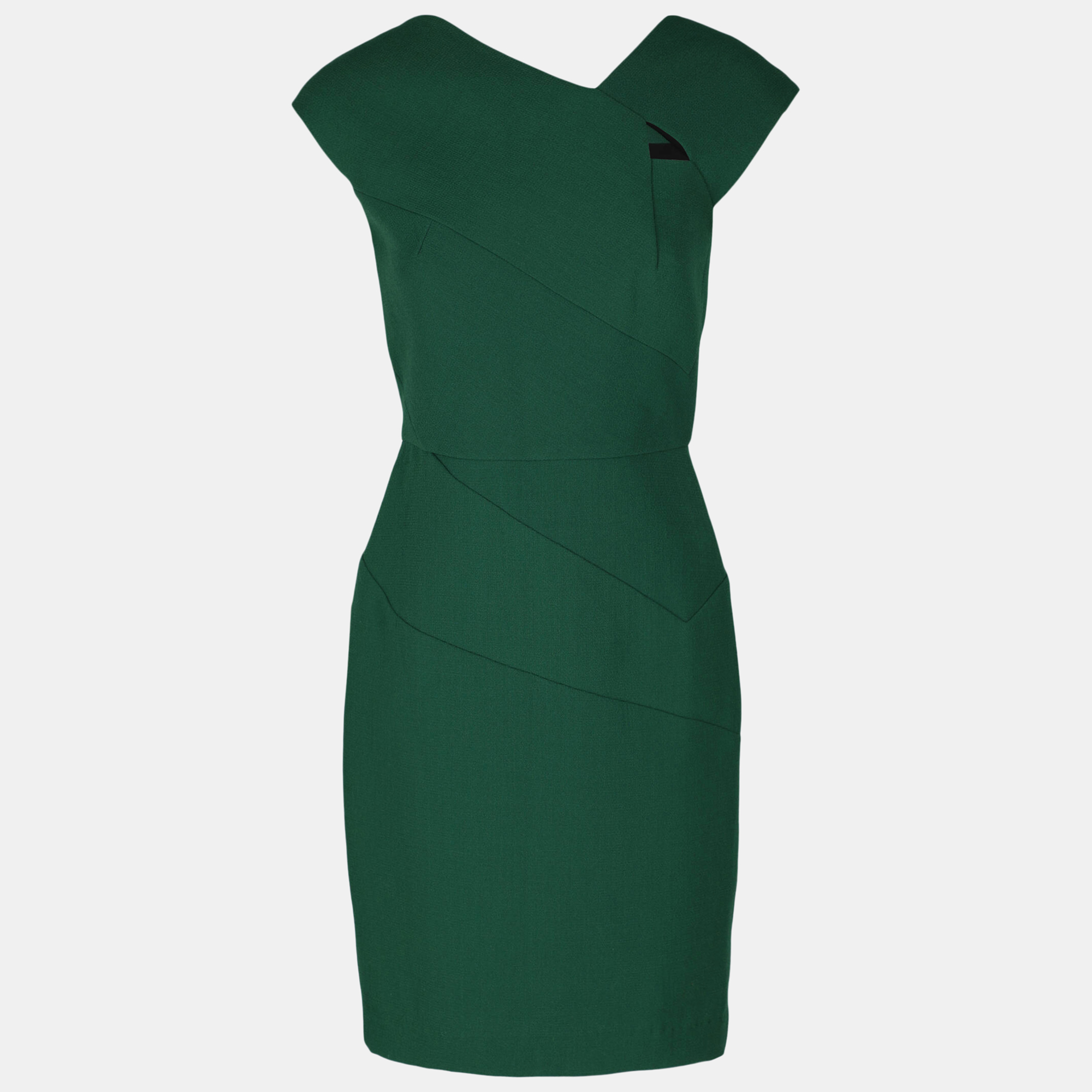 Roland Mouret  Women's Wool Midi Dress - Green - M