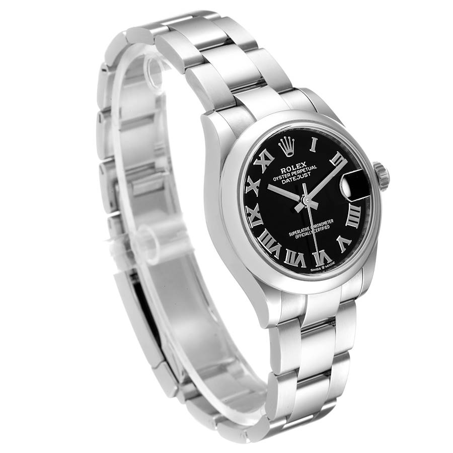 Rolex Black Stainless Steel Datejust 278240 Women's Wristwatch 31 Mm