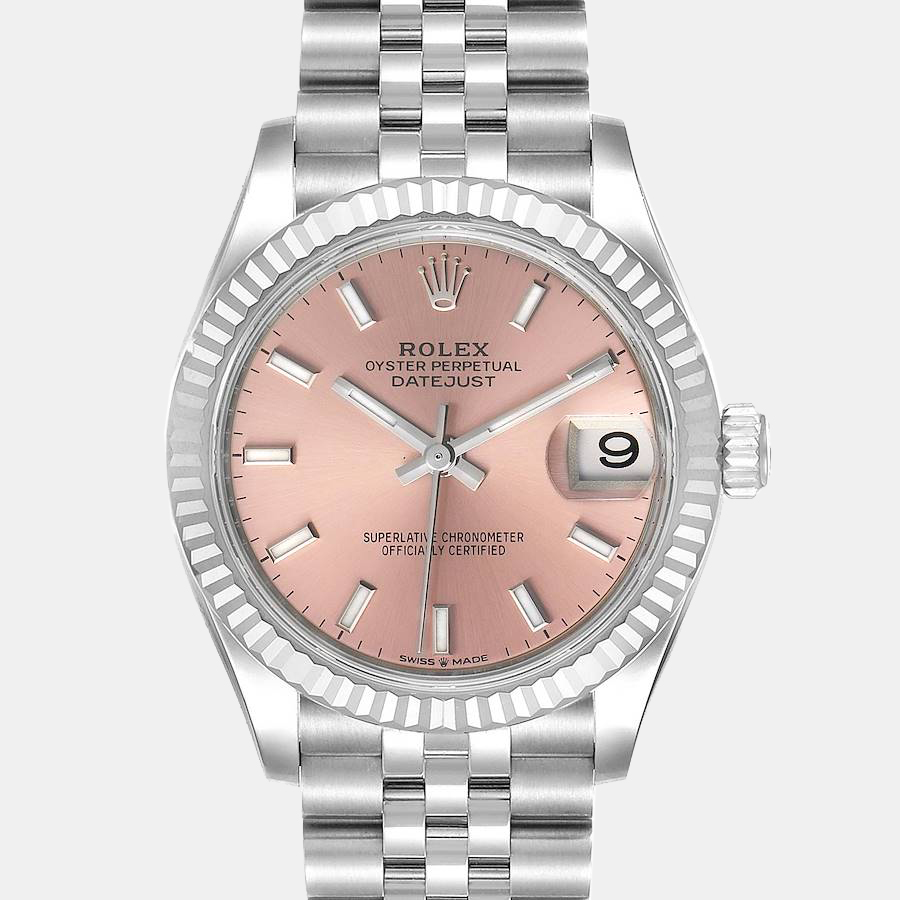 Rolex Pink 18K White Gold And Stainless Steel Datejust 278274 Women's Wristwatch 31 Mm