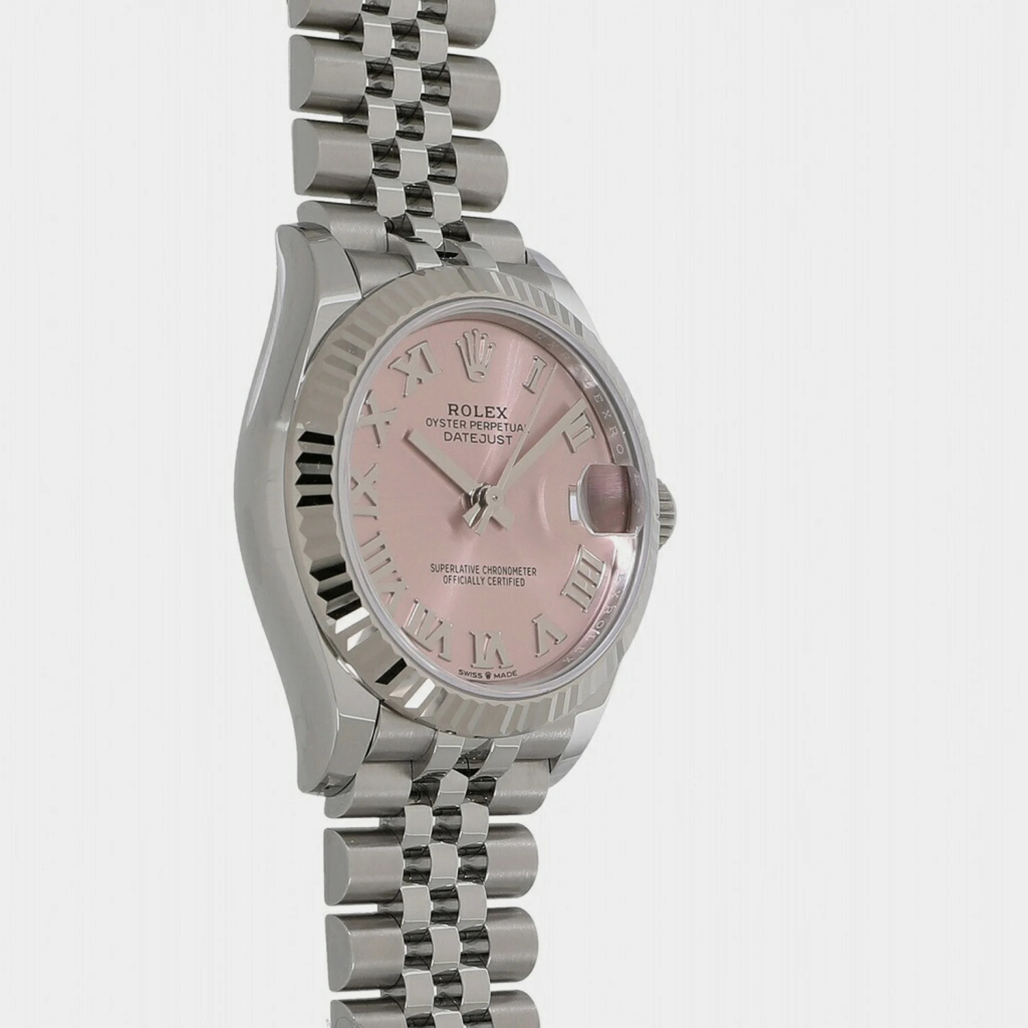 Rolex Pink 18k White Gold And Stainless Steel Datejust 278274 Automatic Women's Wristwatch 31 Mm