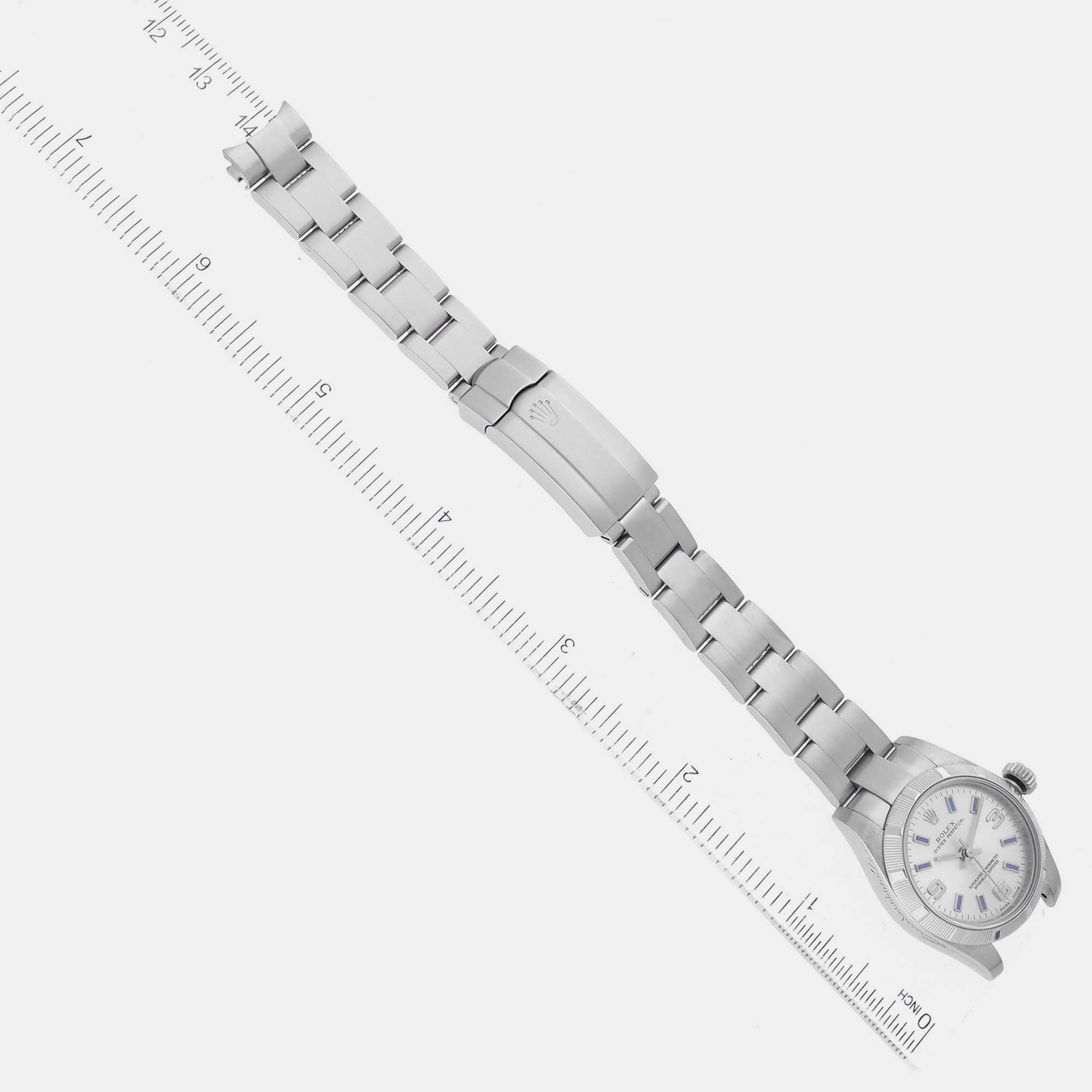 Rolex Nondate Silver Dial Oyster Bracelet Steel Ladies Watch 26.0 Mm