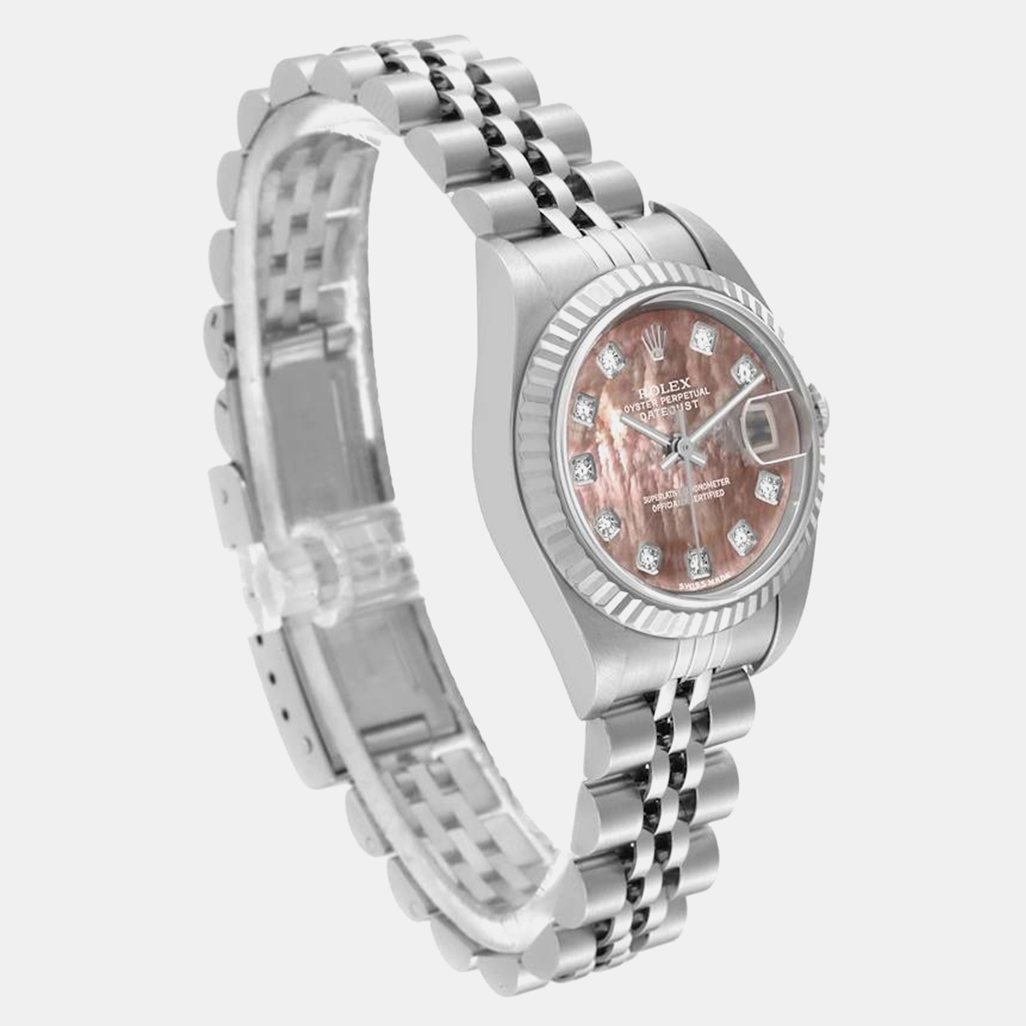 Rolex Datejust Steel White Gold Mother Of Pearl Dial Ladies Watch 79174 26 Mm