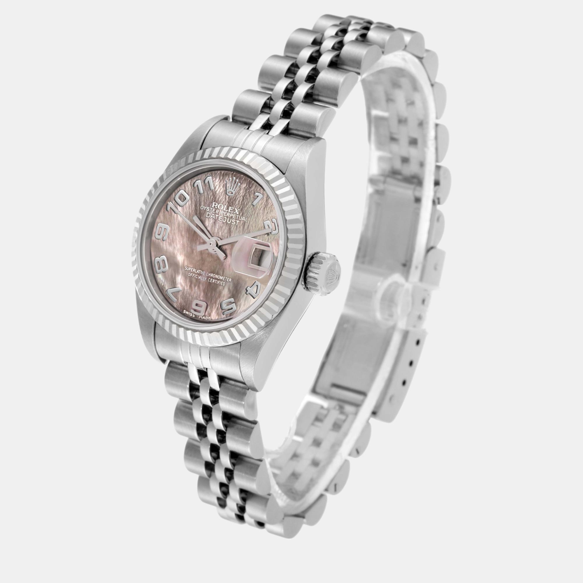 Rolex Datejust MOP Dial White Gold Steel Ladies Watch 79174