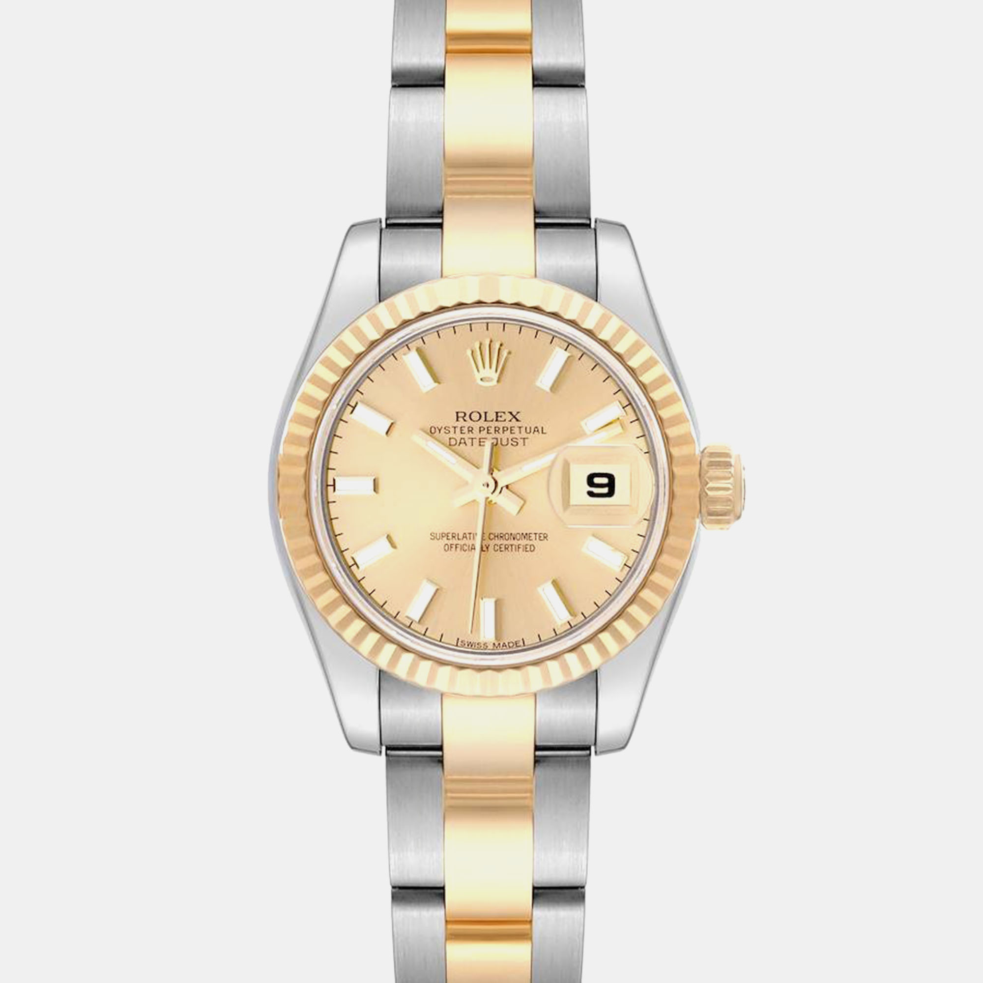 Rolex Datejust Steel Yellow Gold Champagne Dial Ladies Watch 26.0 Mm