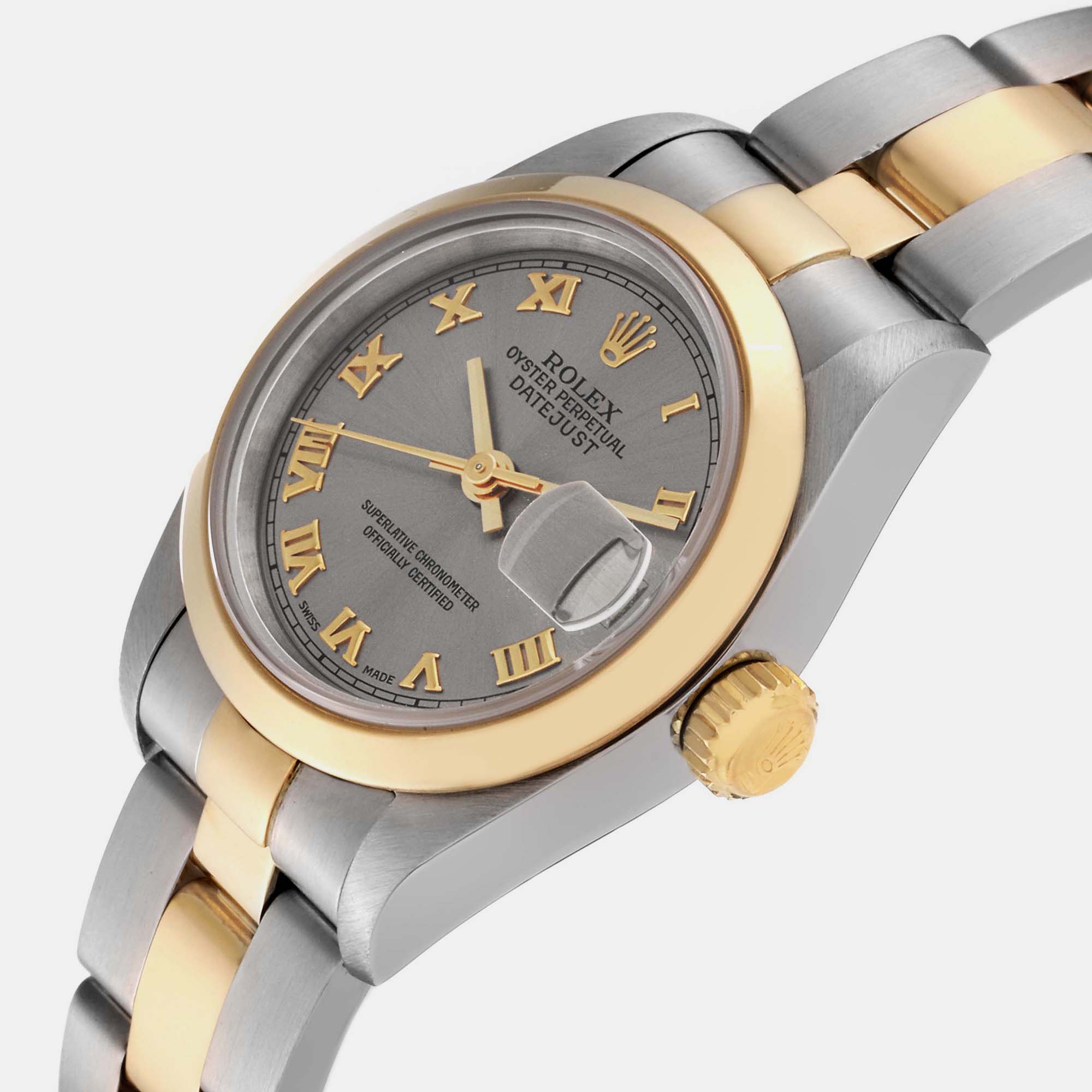 Rolex Datejust Steel Yellow Gold Slate Dial Ladies Watch 69163