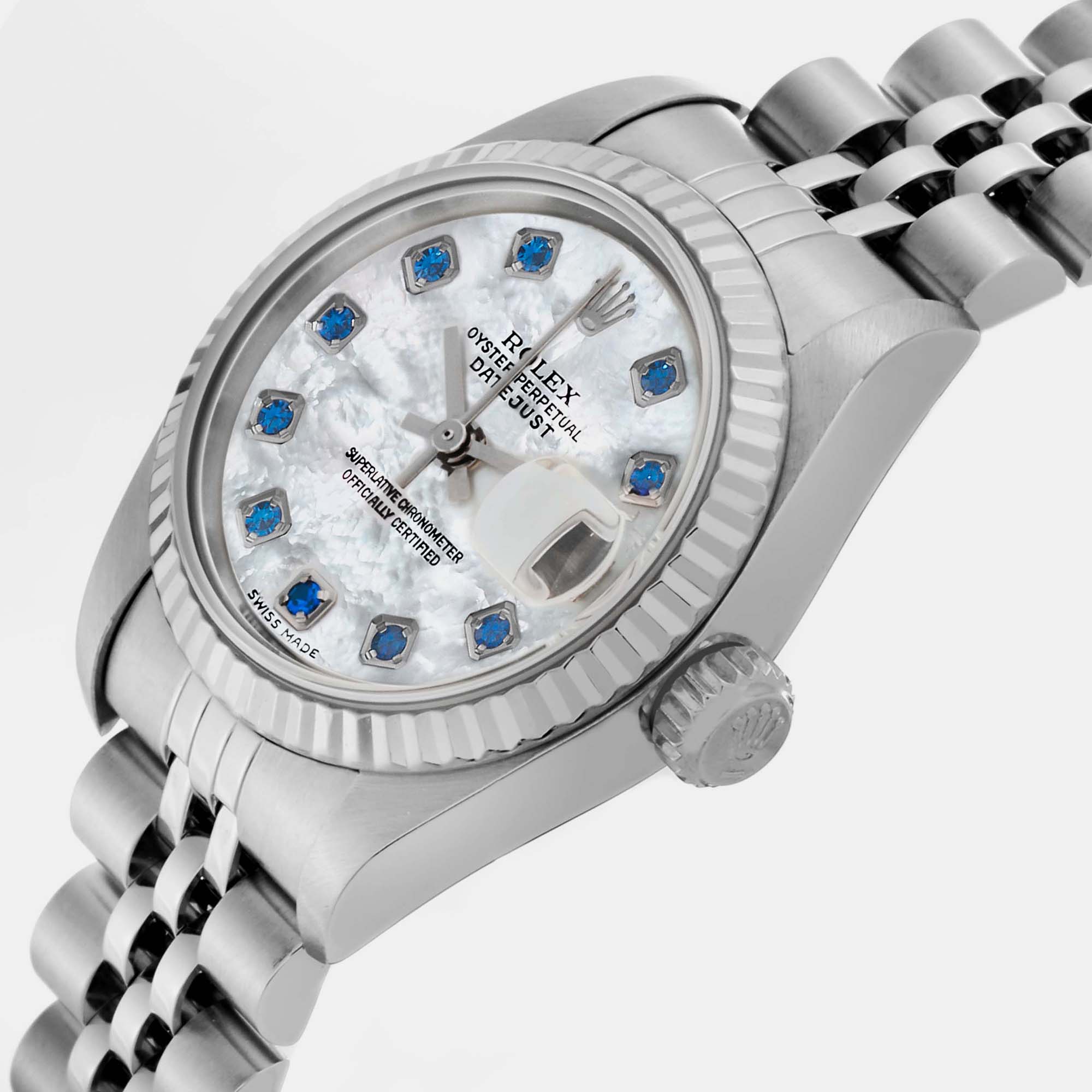 Rolex Mother Of Pearl  18K White Gold Stainless Steel Datejust 79174 Automatic Women's Wristwatch 26 Mm