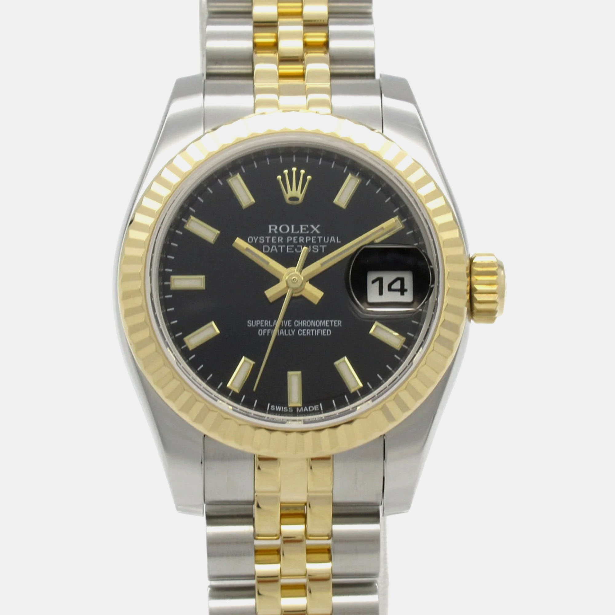 Rolex Black 18K Yellow Gold Stainless Steel Datejust Women's Wristwatch 26 mm
Rolex Black 18K Yellow Gold Stainless Steel Datejust Women's Wristwatch 26 mm