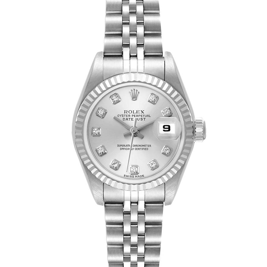 Rolex White Diamond 18K White Gold Stainless Steel Datejust 79174 Automatic Women's Wristwatch 26 Mm