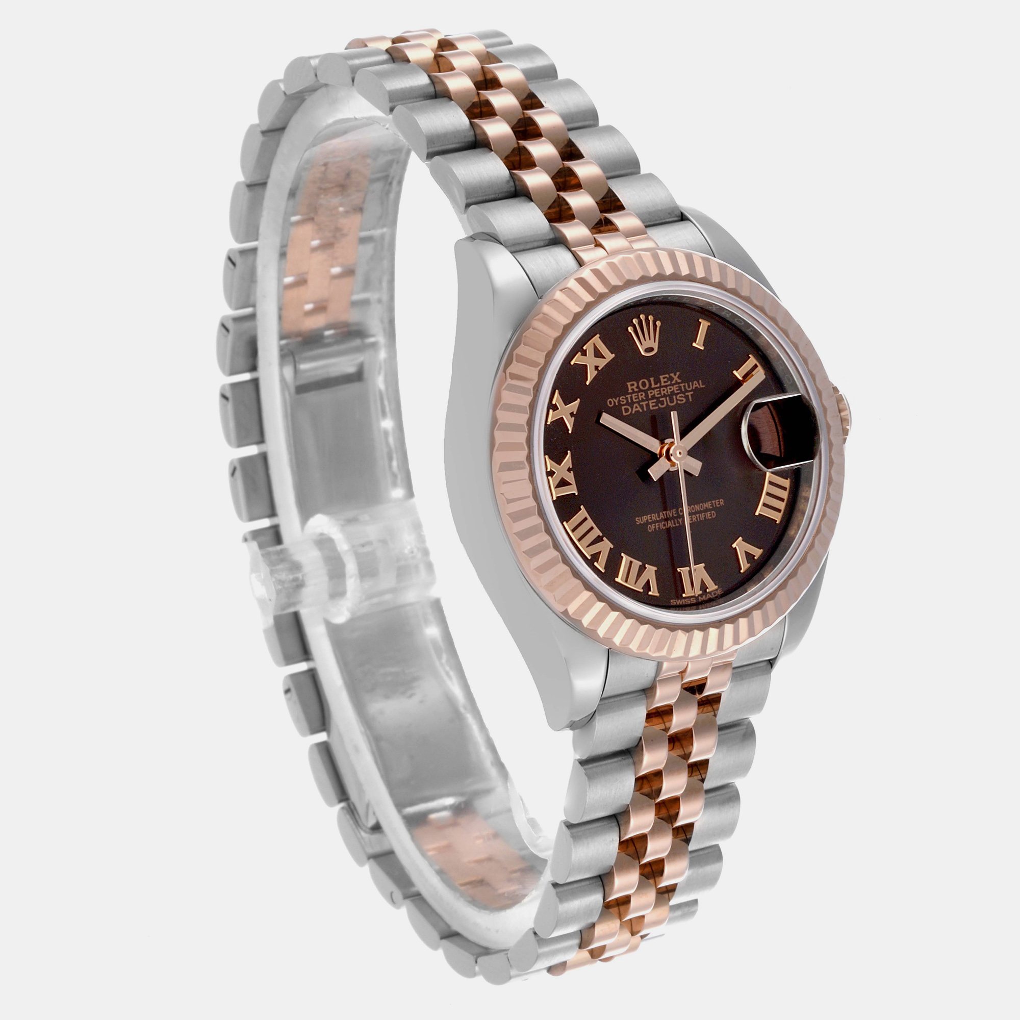 Rolex Datejust Chocolate Dial Steel Rose Gold Ladies Watch 279171 28 Mm