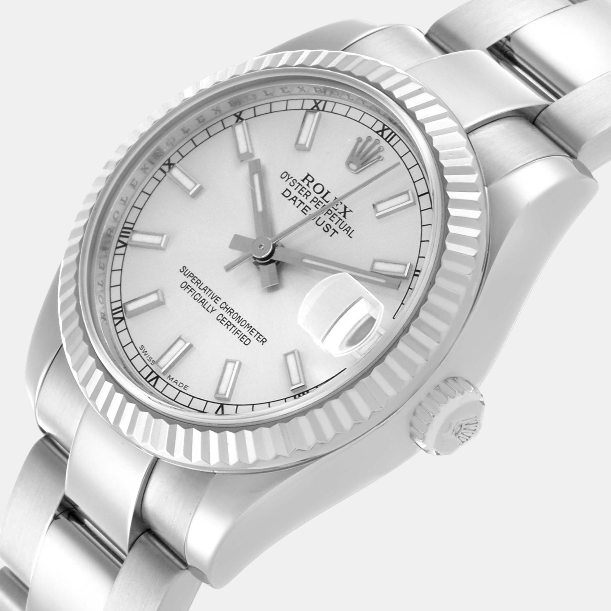 Rolex Datejust Midsize Steel White Gold Ladies Watch 31.0 Mm