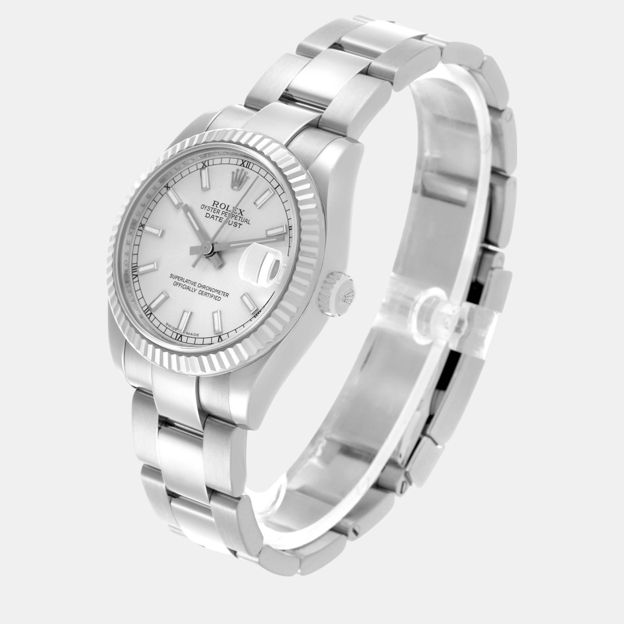 Rolex Datejust Midsize Steel White Gold Ladies Watch 31.0 Mm