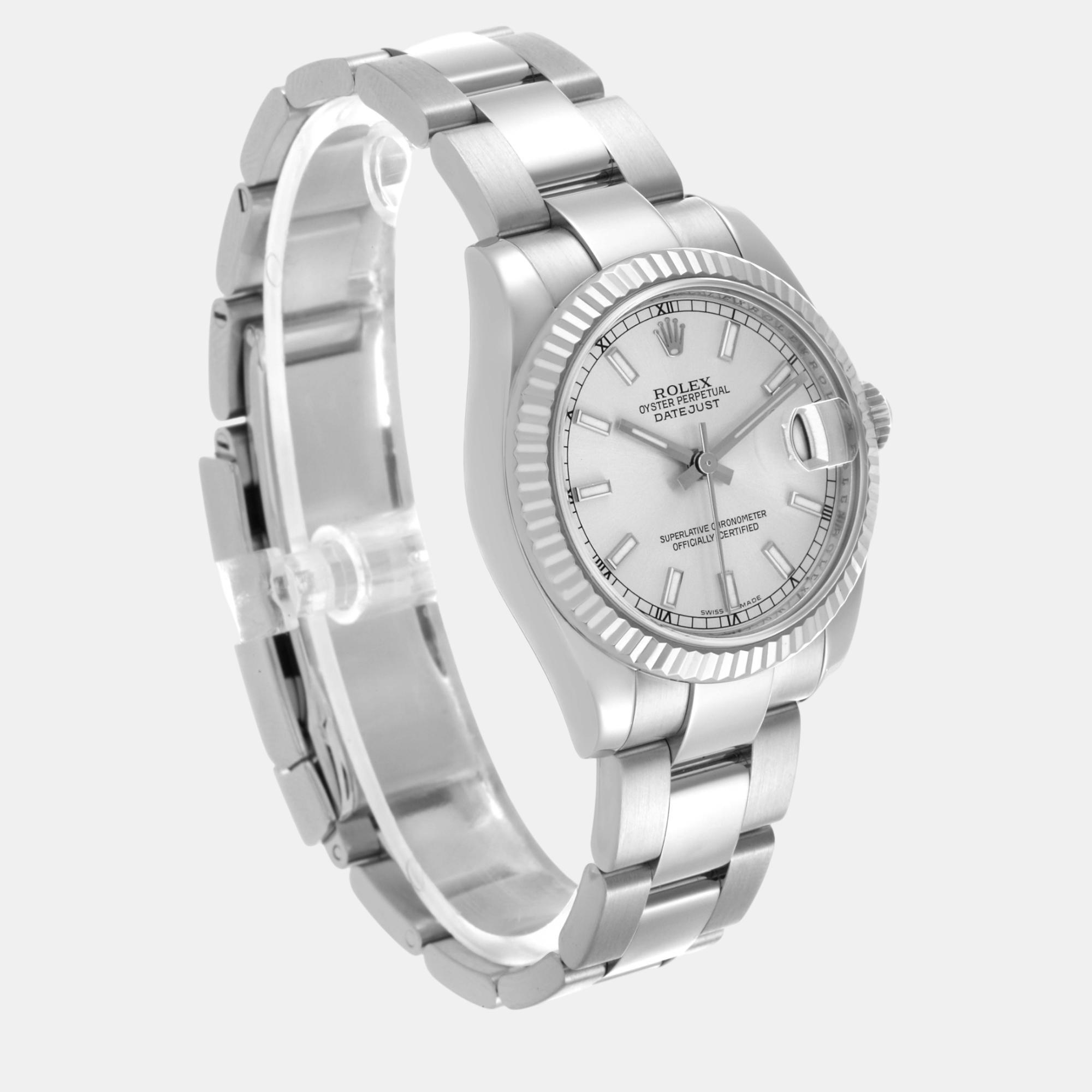 Rolex Datejust Midsize Steel White Gold Ladies Watch 31.0 Mm