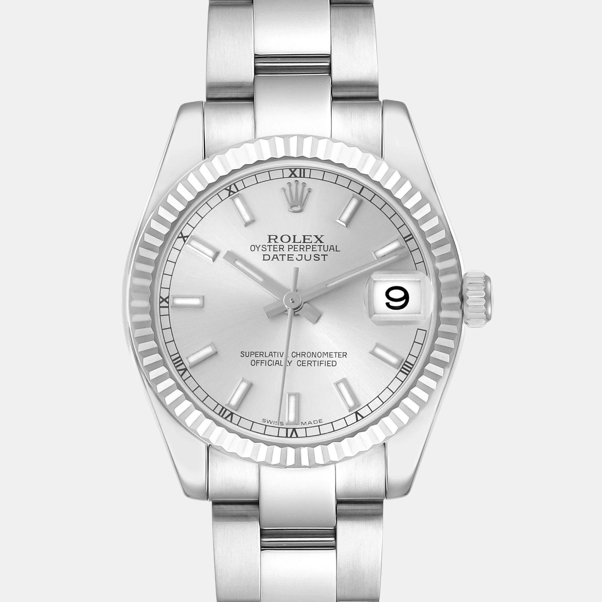 Rolex Datejust Midsize Steel White Gold Ladies Watch 31.0 Mm