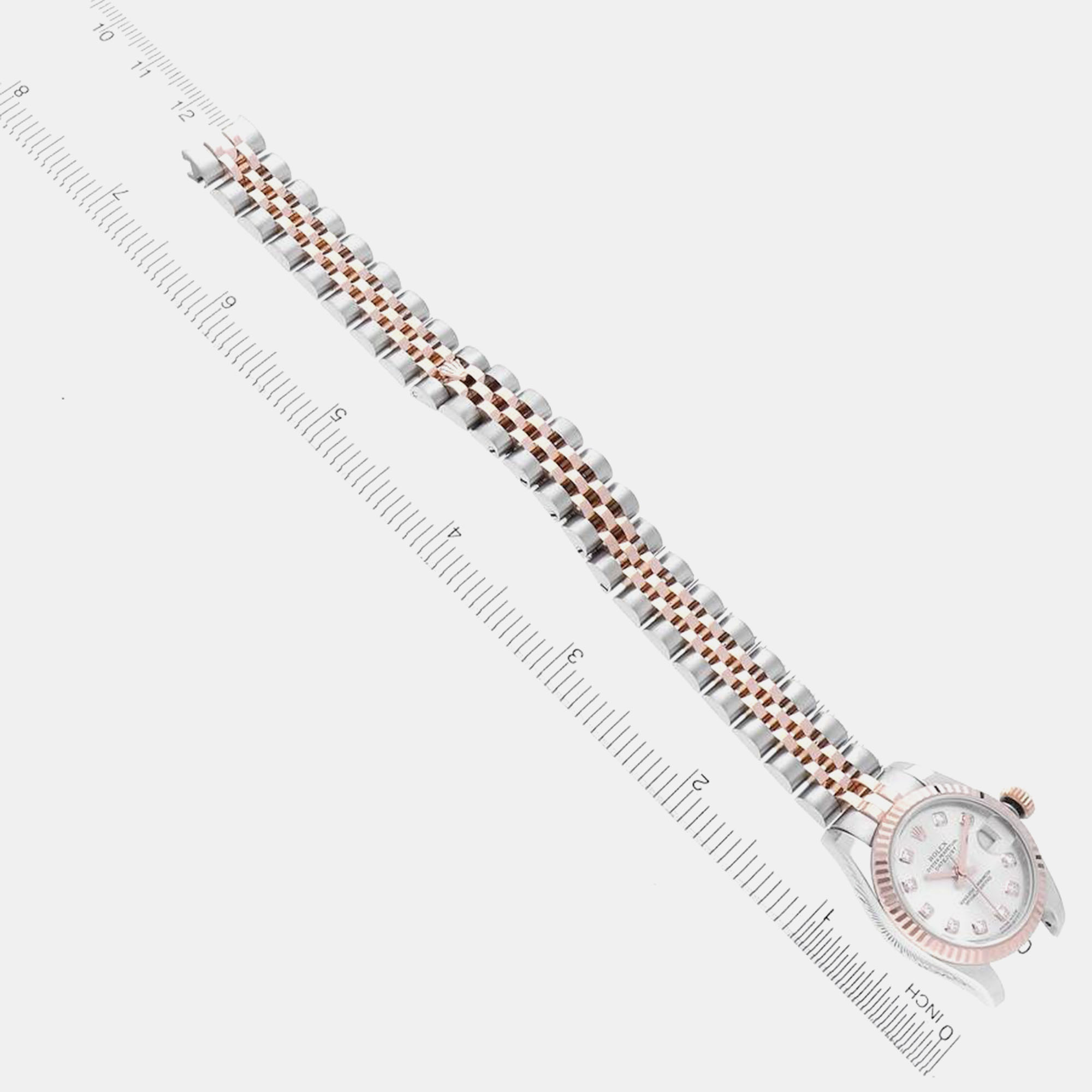 Rolex Datejust Steel Rose Gold Diamond Dial Ladies Watch 26.0 Mm