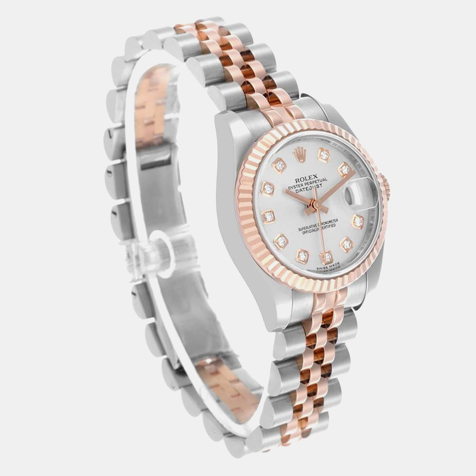 Rolex Datejust Steel Rose Gold Diamond Dial Ladies Watch 26.0 Mm