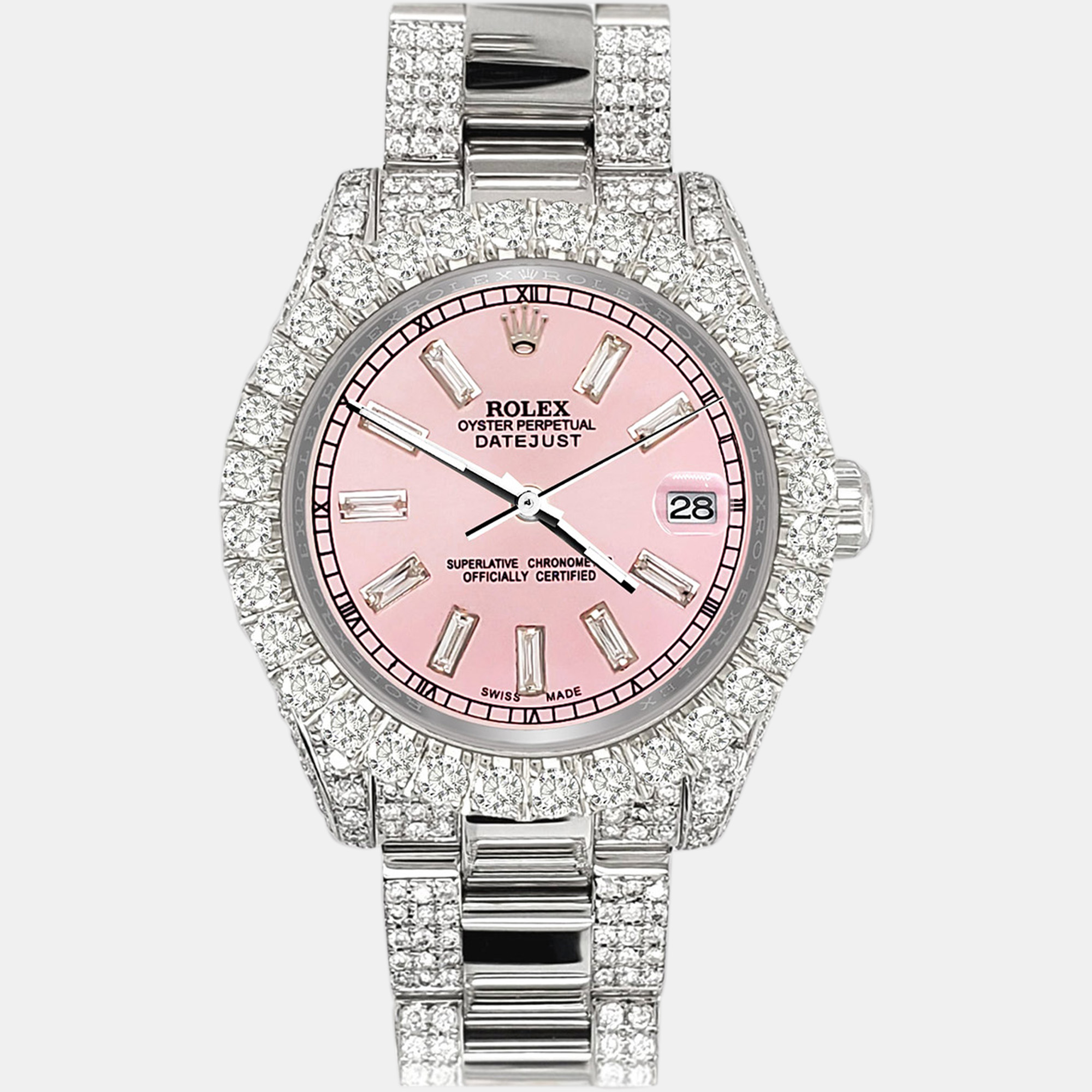 Rolex Custom Pink 7.2ct Diamonds Stainless Steel Datejust 178240 Automatic Women's Wristwatch
Rolex Custom Pink 7.2ct Diamonds Stainless Steel Datejust 178240 Automatic Women's Wristwatch