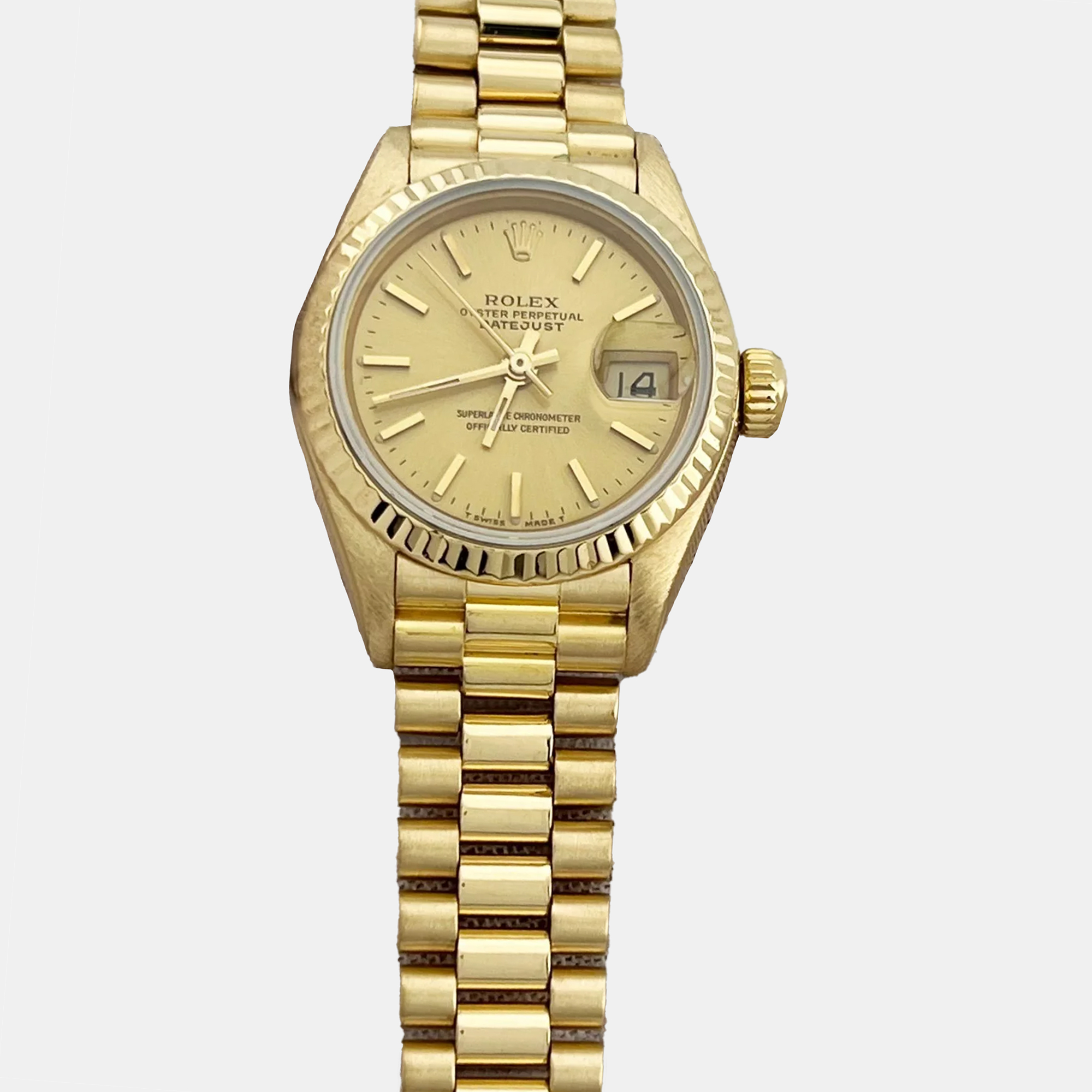 Rolex Champagne 18k Yellow Gold President Datejust 69178 Automatic Women's Wristwatch 26 mm
Rolex Champagne 18k Yellow Gold President Datejust 69178 Automatic Women's Wristwatch 26 mm