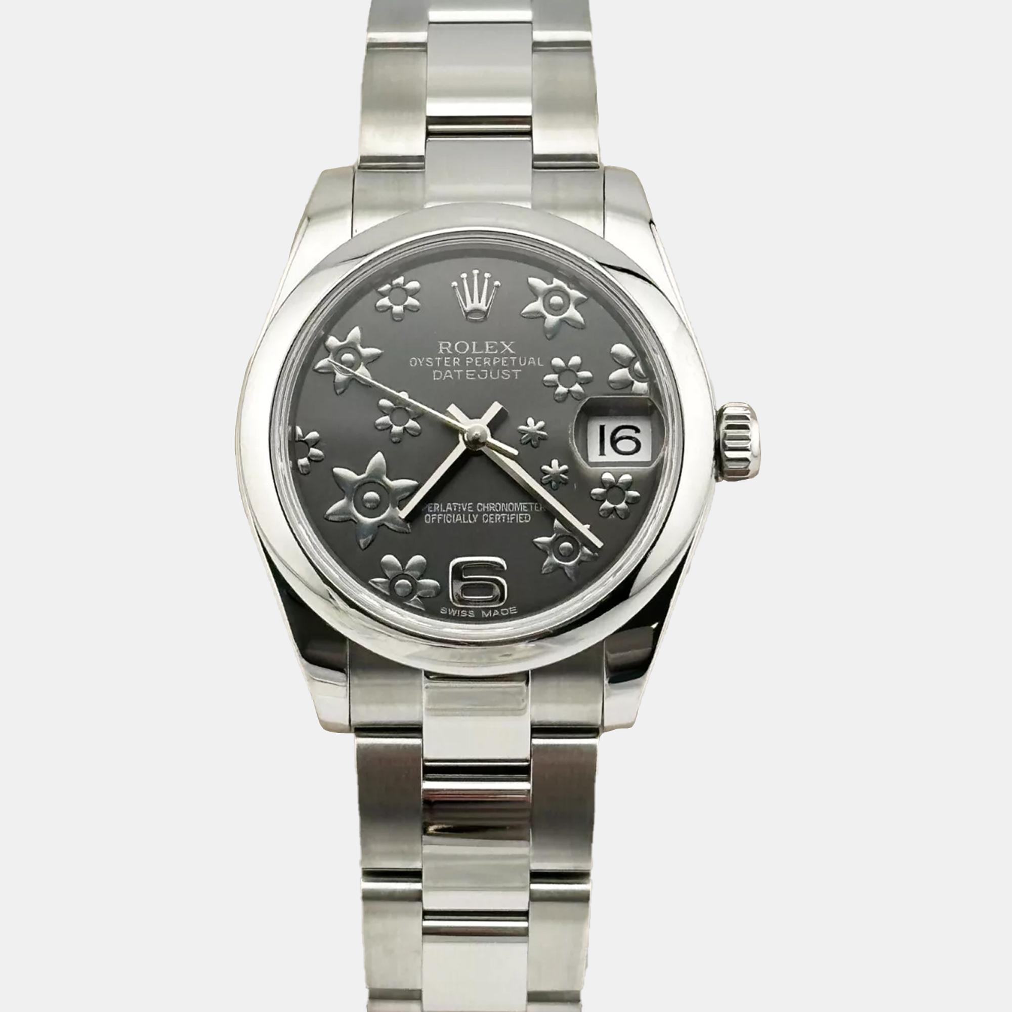 Rolex Grey Stainless Steel Datejust 178240 Automatic Women's Wristwatch 31 mm
