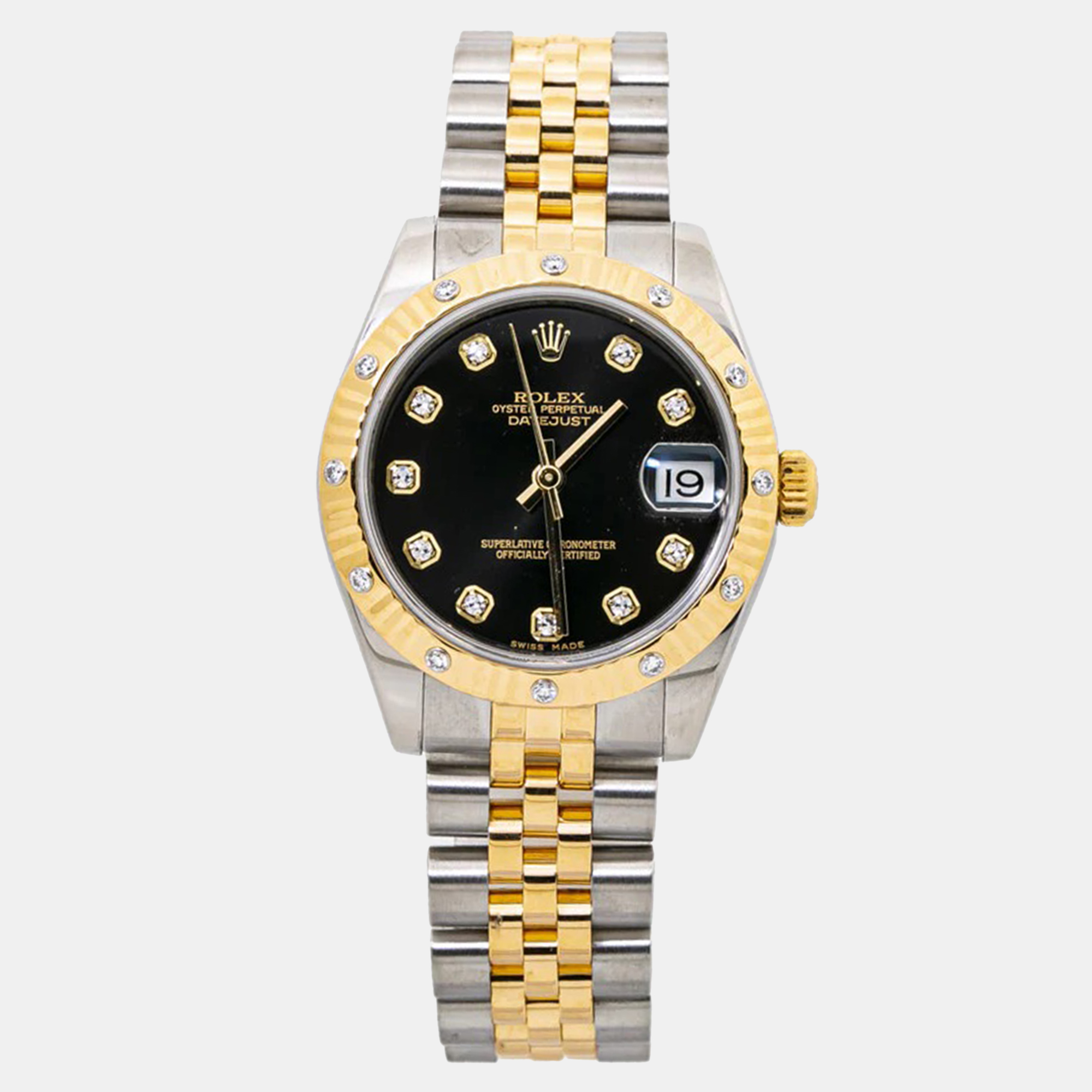 Rolex Datejust 178313 Black Dial 18K Yellow Gold Stainless Steel Automatic Women's Wristwatch 31 mm
Rolex Datejust 178313 Black Dial 18K Yellow Gold Stainless Steel Automatic Women's Wristwatch 31 mm
