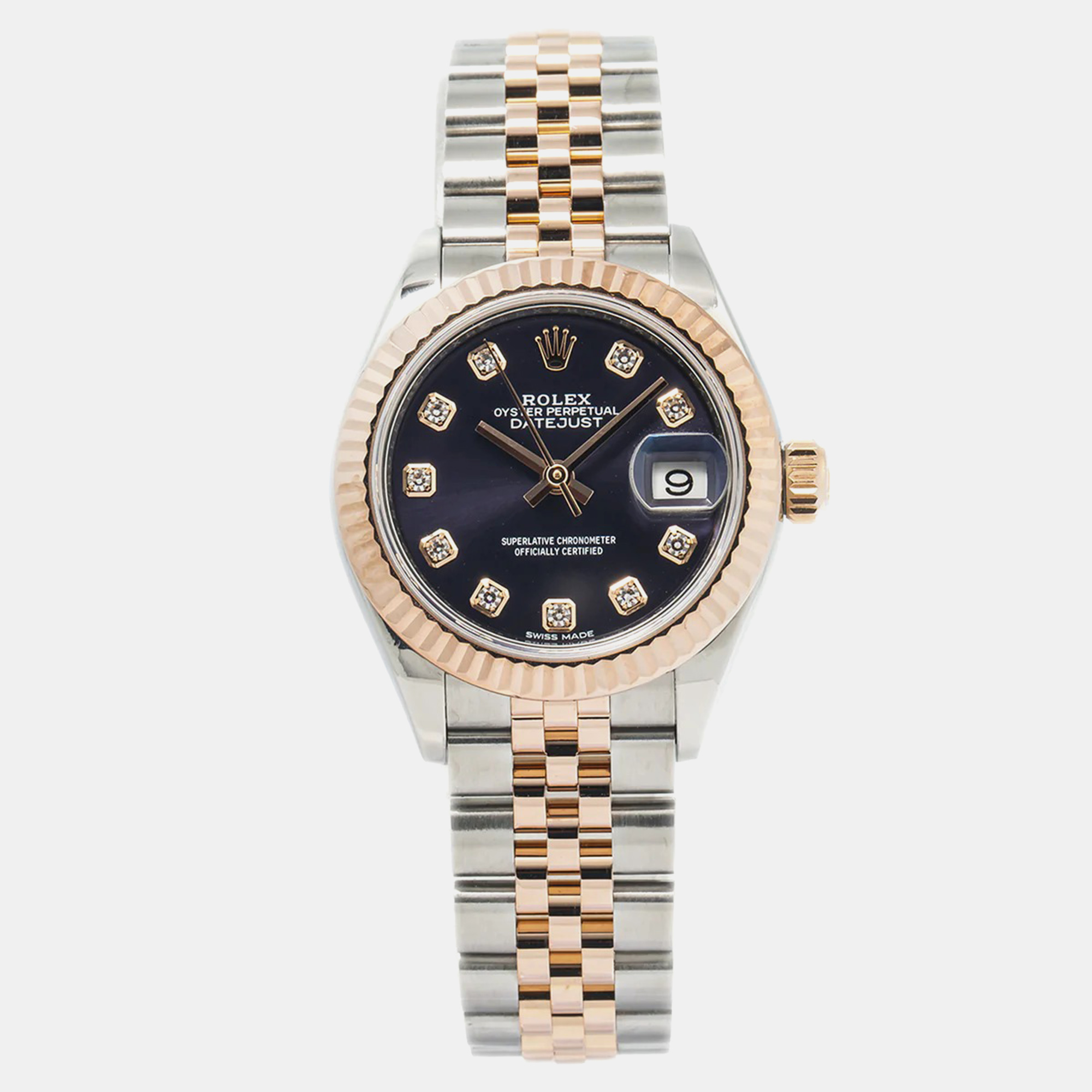 Rolex Purple 18K Rose Gold Stainless Steel Datejust 279171 Automatic Women's Wristwatch
Rolex Purple 18K Rose Gold Stainless Steel Datejust 279171 Automatic Women's Wristwatch