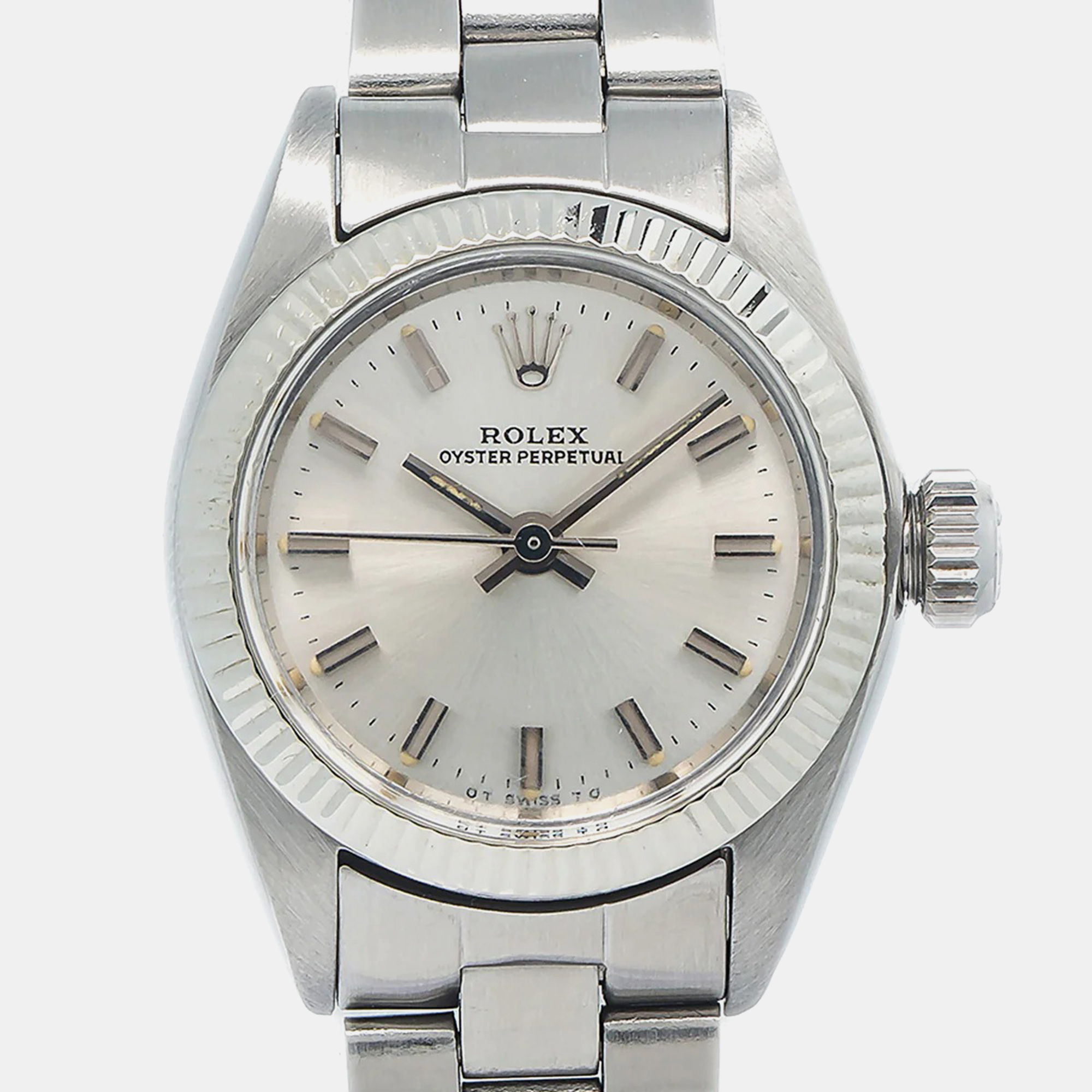 Rolex Silver Stainless Steel Oyster Perpetual 6719 Automatic Women's Wristwatch
Rolex Silver Stainless Steel Oyster Perpetual 6719 Automatic Women's Wristwatch