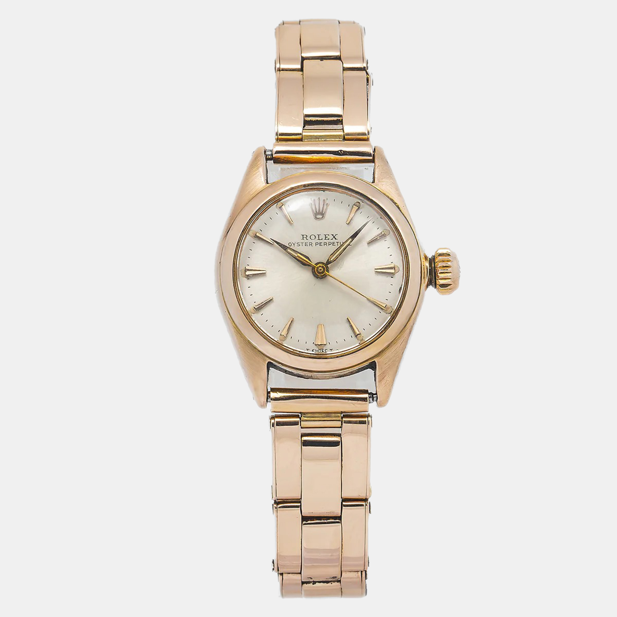 Rolex Oyster Perpetual 5002 Automatic Cream 18k Rose Gold Women's Wristwatch
Rolex Oyster Perpetual 5002 Automatic Cream 18k Rose Gold Women's Wristwatch