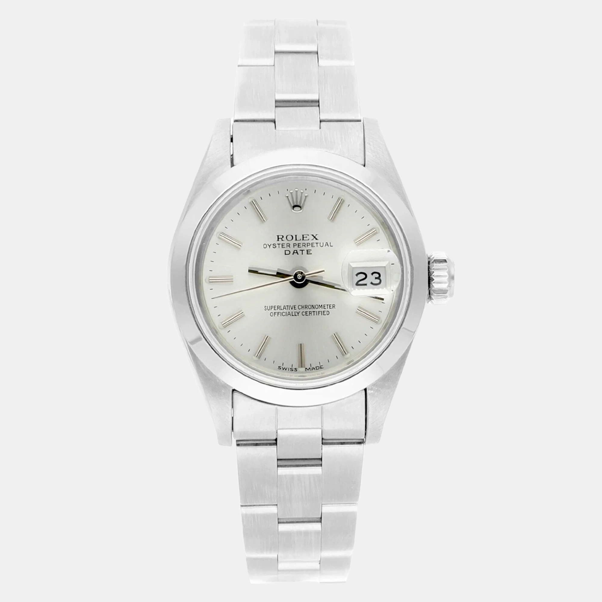 Rolex Oyster Perpetual Date 26 69160 in Oystersteel with Silver Dial
