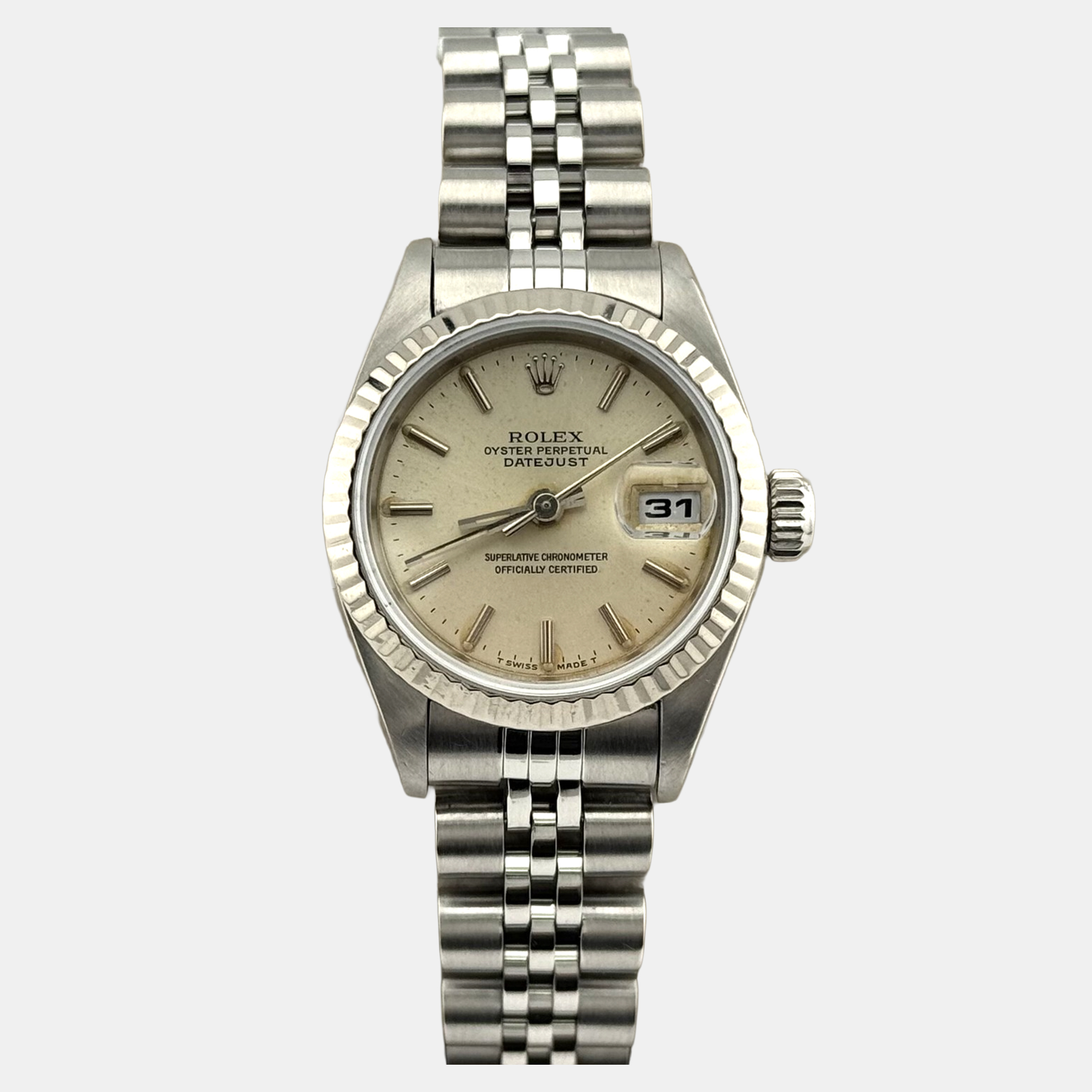 Rolex Datejust 79173 Automatic Champagne Stainless Steel Women's Wristwatch 26 mm, Silver 
Rolex Datejust 79173 Automatic Champagne Stainless Steel Women's Wristwatch 26 mm, Silver