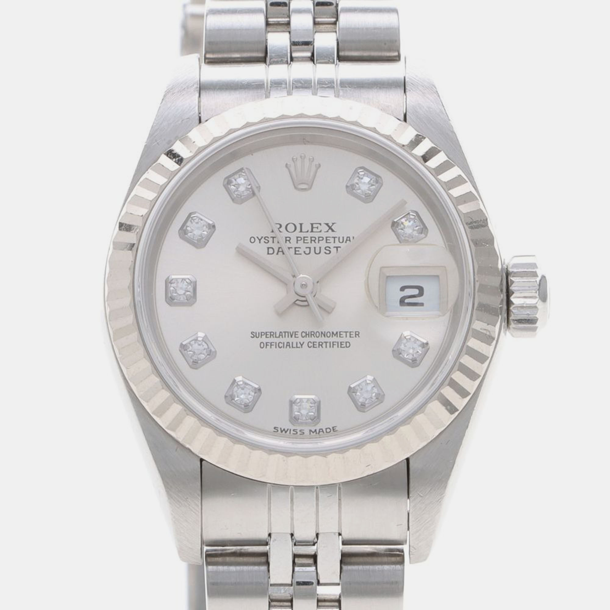 Rolex Datejust 79174 Automatic Stainless Steel 18k White Gold Women's Wristwatch 26 mm, Silver
Rolex Datejust 79174 Automatic Stainless Steel 18k White Gold Women's Wristwatch 26 mm, Silver